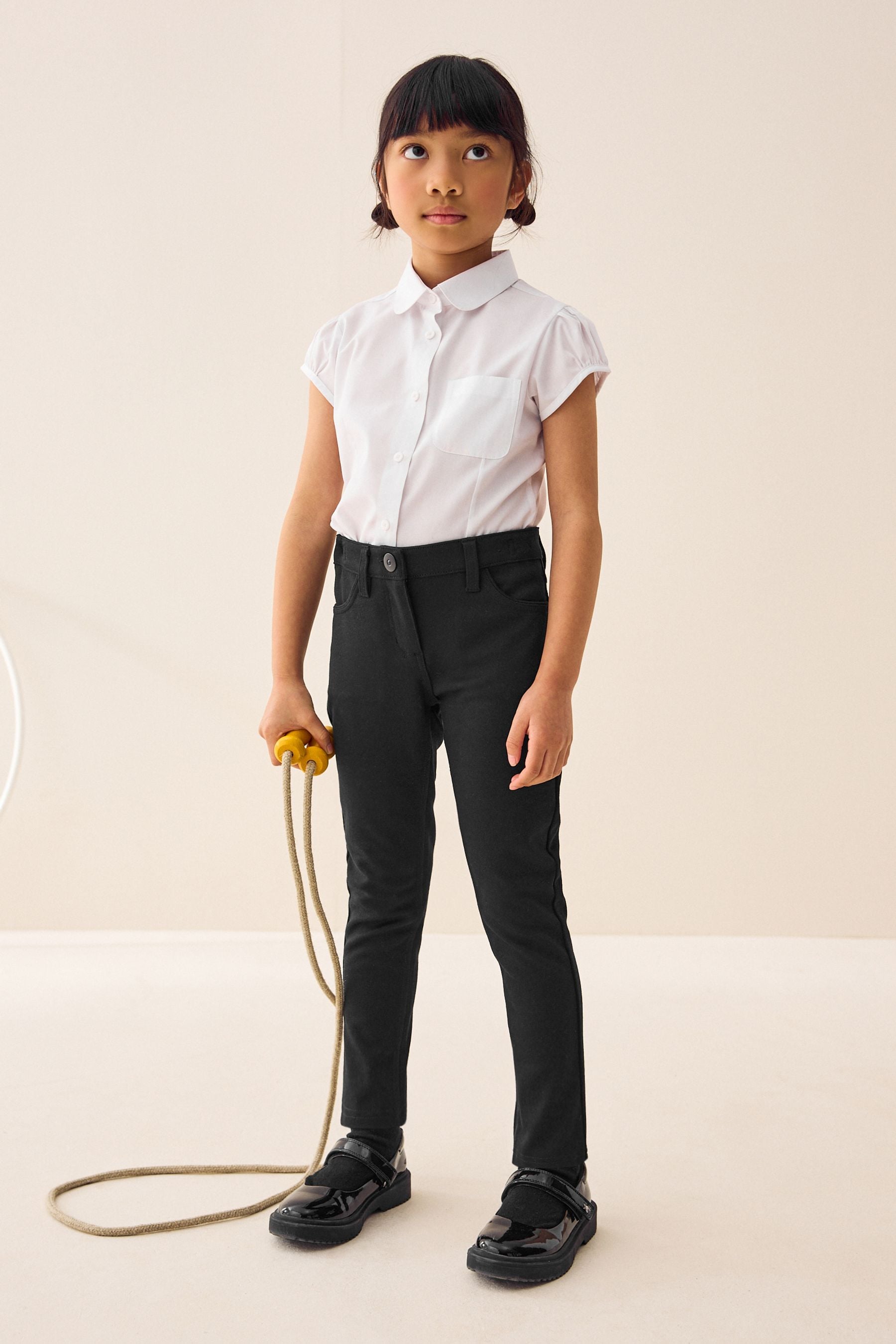 Girls Next Dark Black Regular Length Jersey Stretch Skinny School Trousers 3 18yrs Dark Black Reviews Next Reviews Feefo