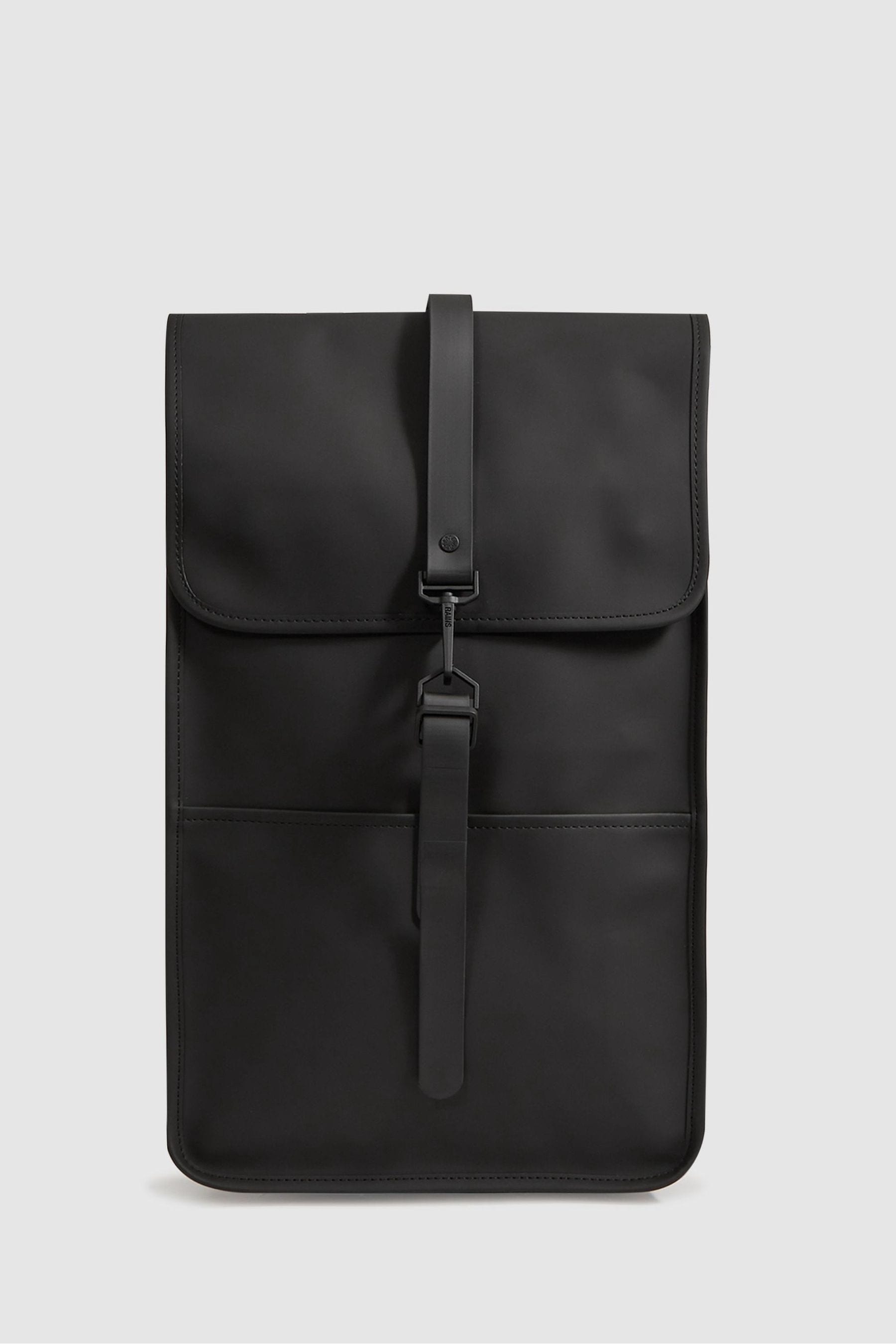 Shop Rains Flap Backpack In Black