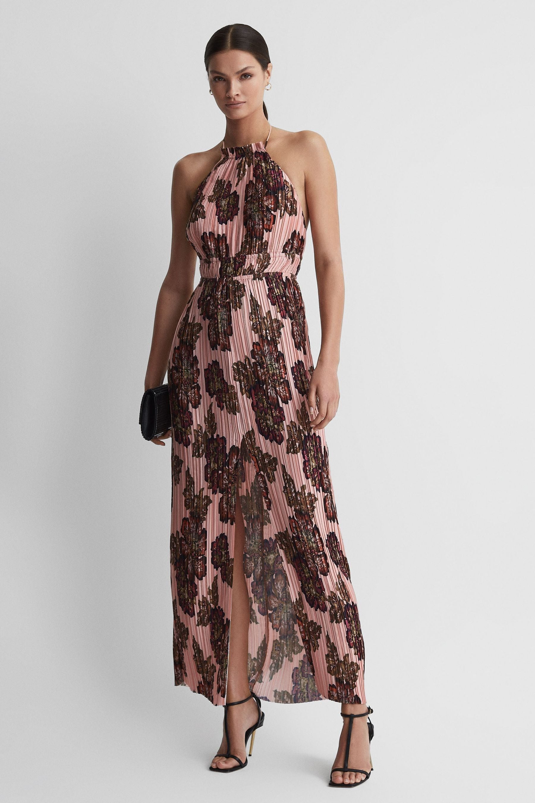 Significant Other Pleated Maxi Dress In Rose Print