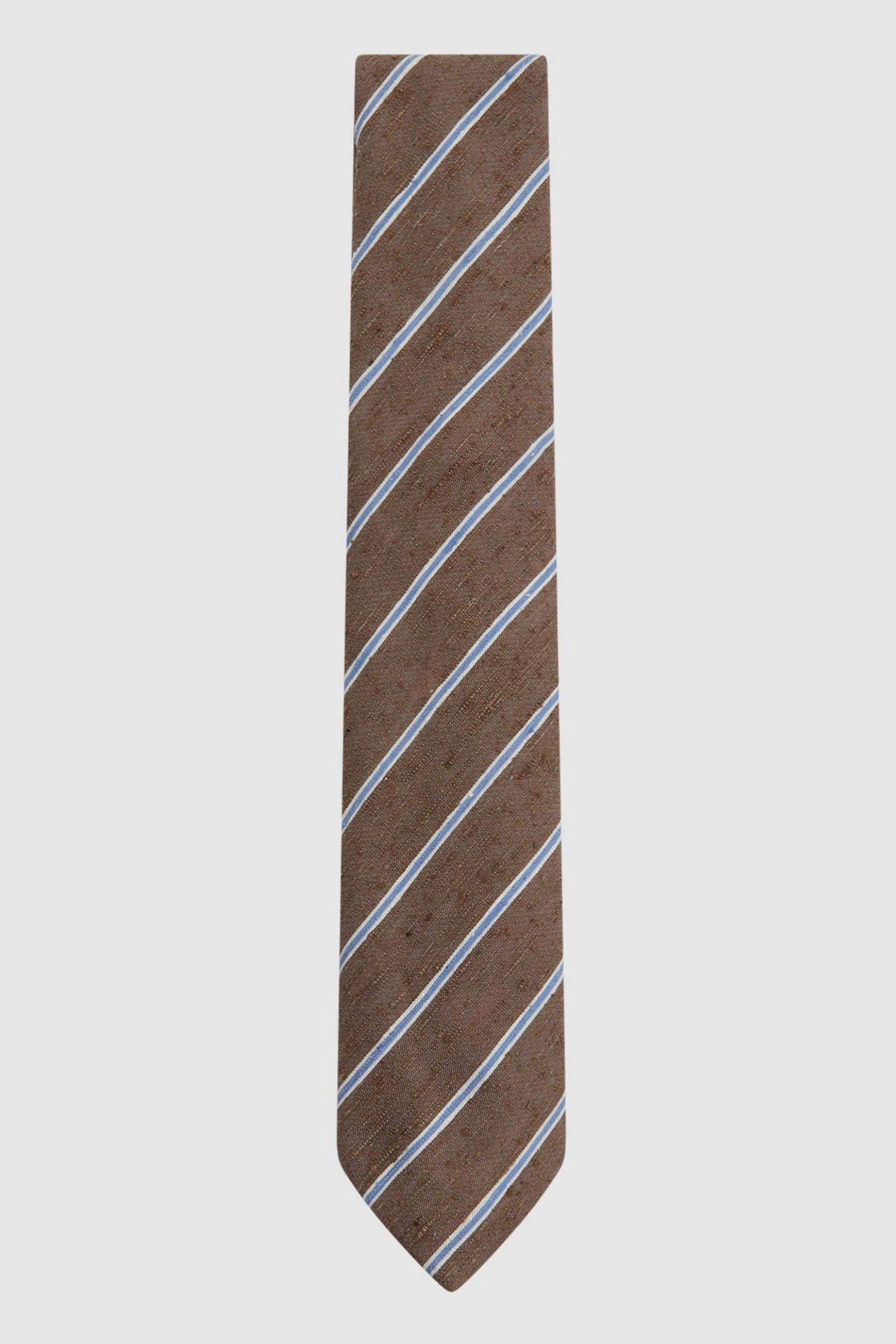 Shop Reiss Ravenna - Chocolate Melange Silk Blend Textured Tie,