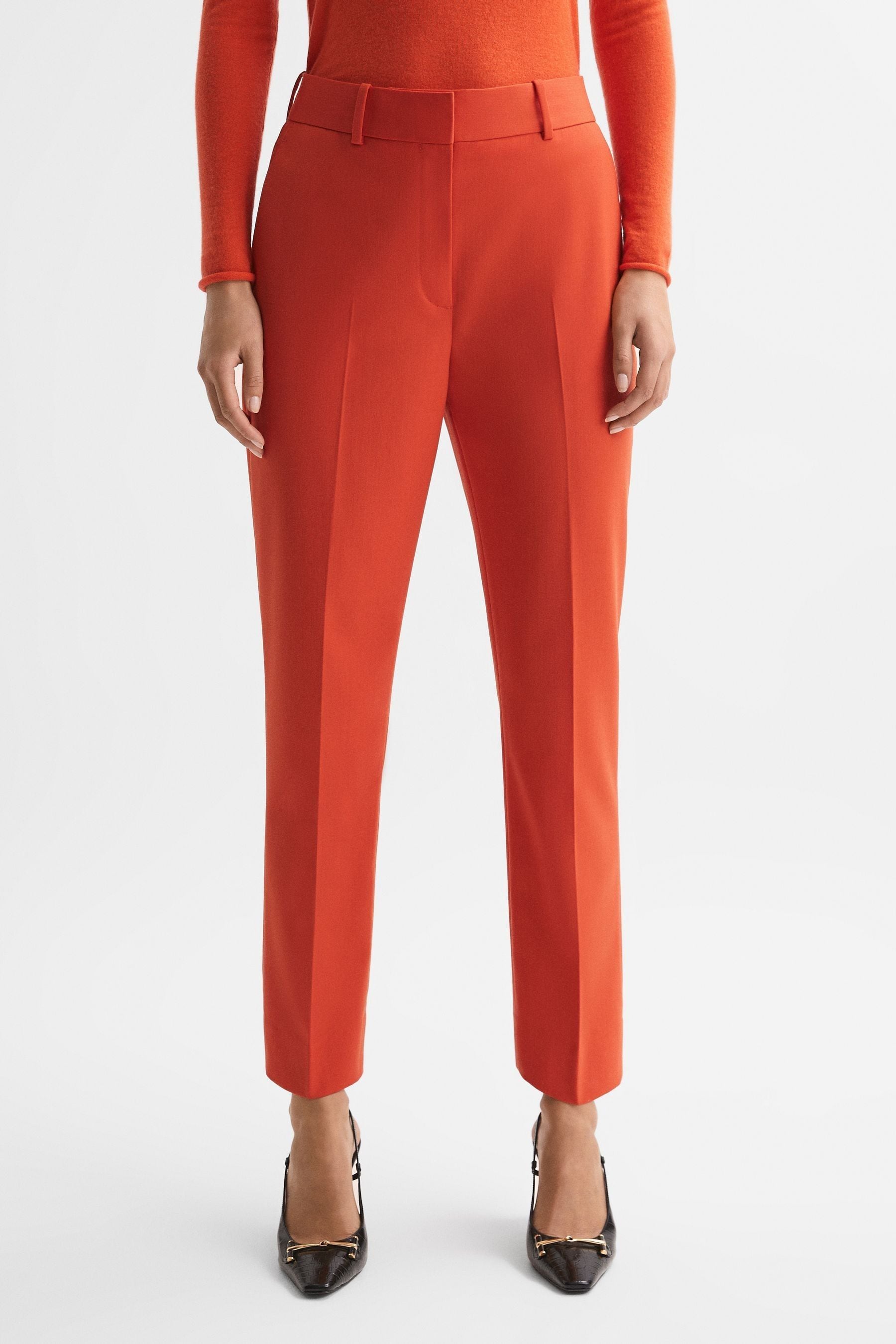 Reiss Celia - Orange Slim Fit Wool Blend Suit Trousers, Us 0