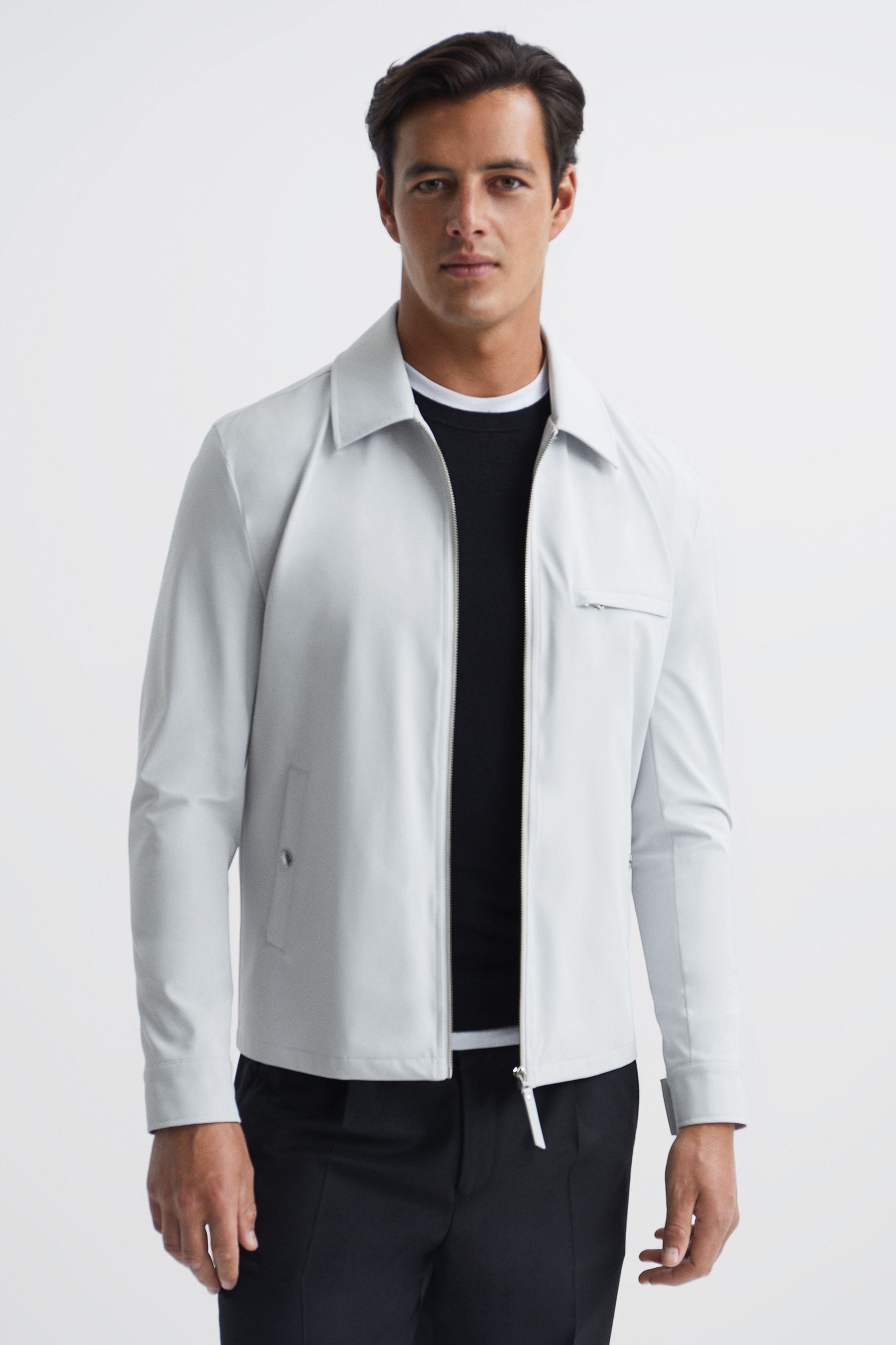 Reiss Taylor Hybrid Zip Quilted Hooded Jacket - REISS