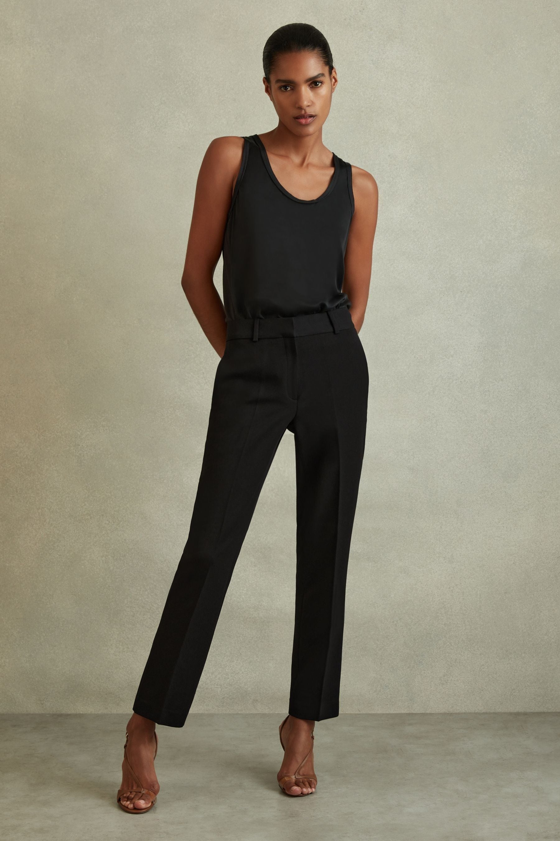 Reiss Gabi - Black Slim Fit Suit Trousers, Us 10