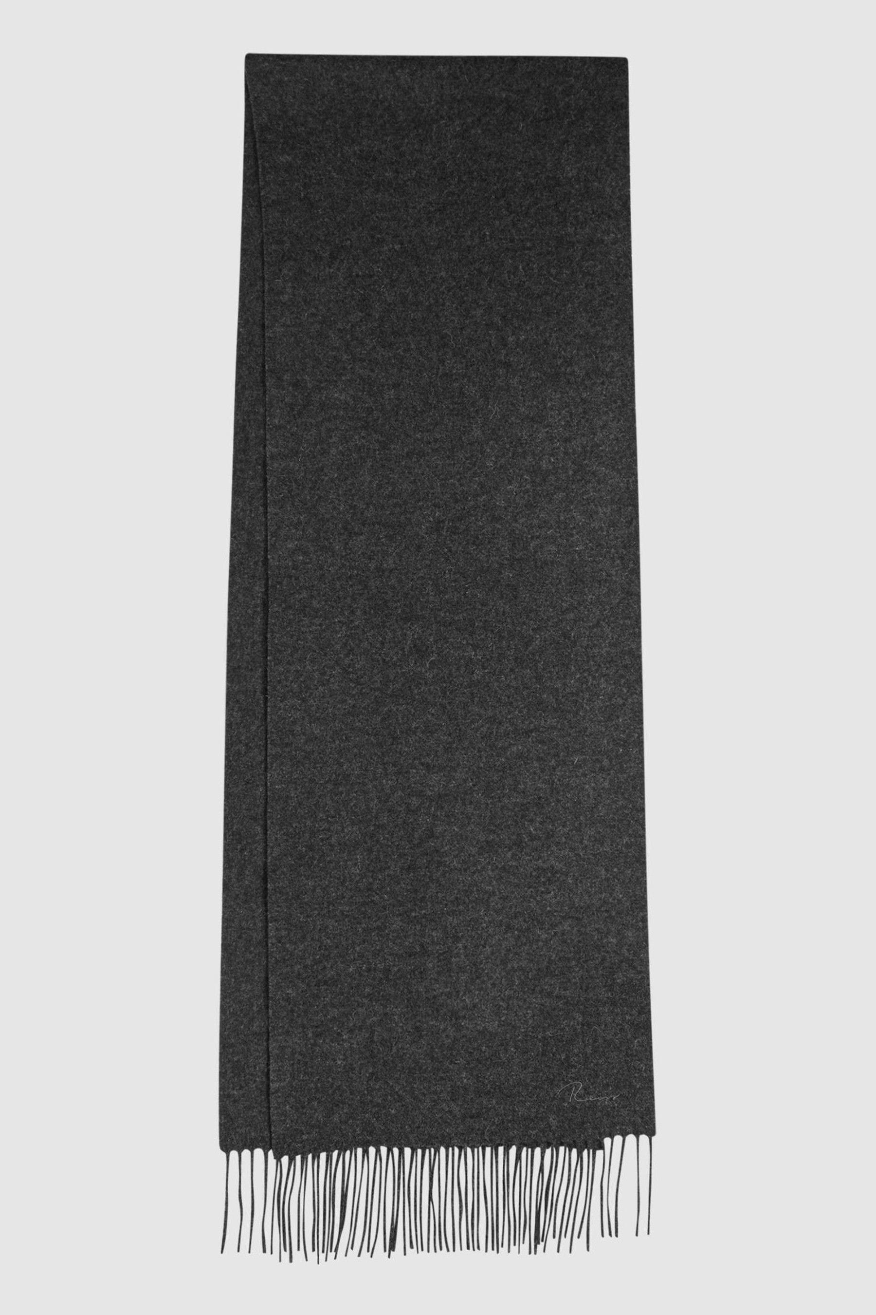 Shop Reiss Picton - Charcoal Picton Cashmere Blend Scarf, One