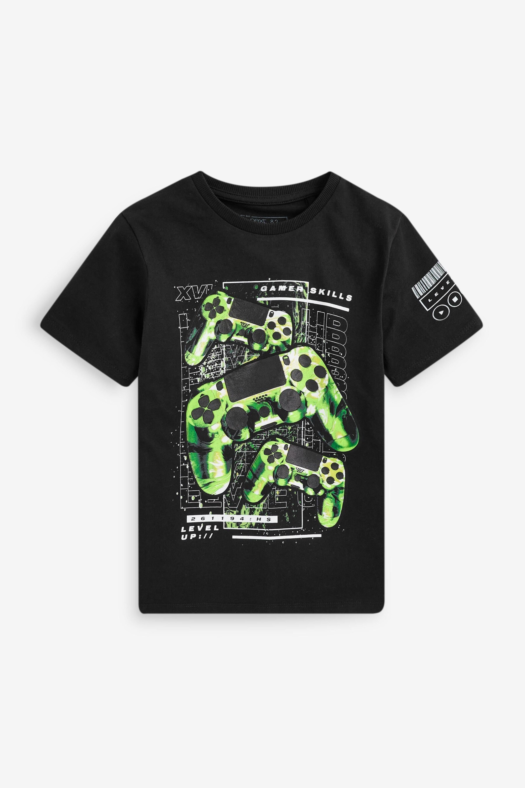 boys next black short sleeve green controller jersey t shirt 3 16yrs black en 2021 camisetas jersey bolsa de la compra