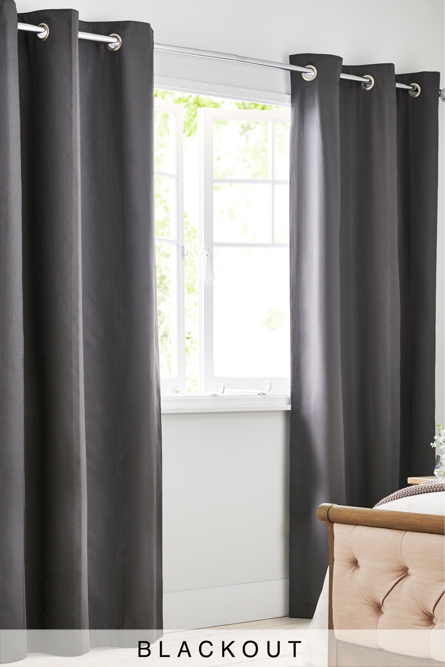 Grey Curtains Grey Blackout Eyelet Curtains Next