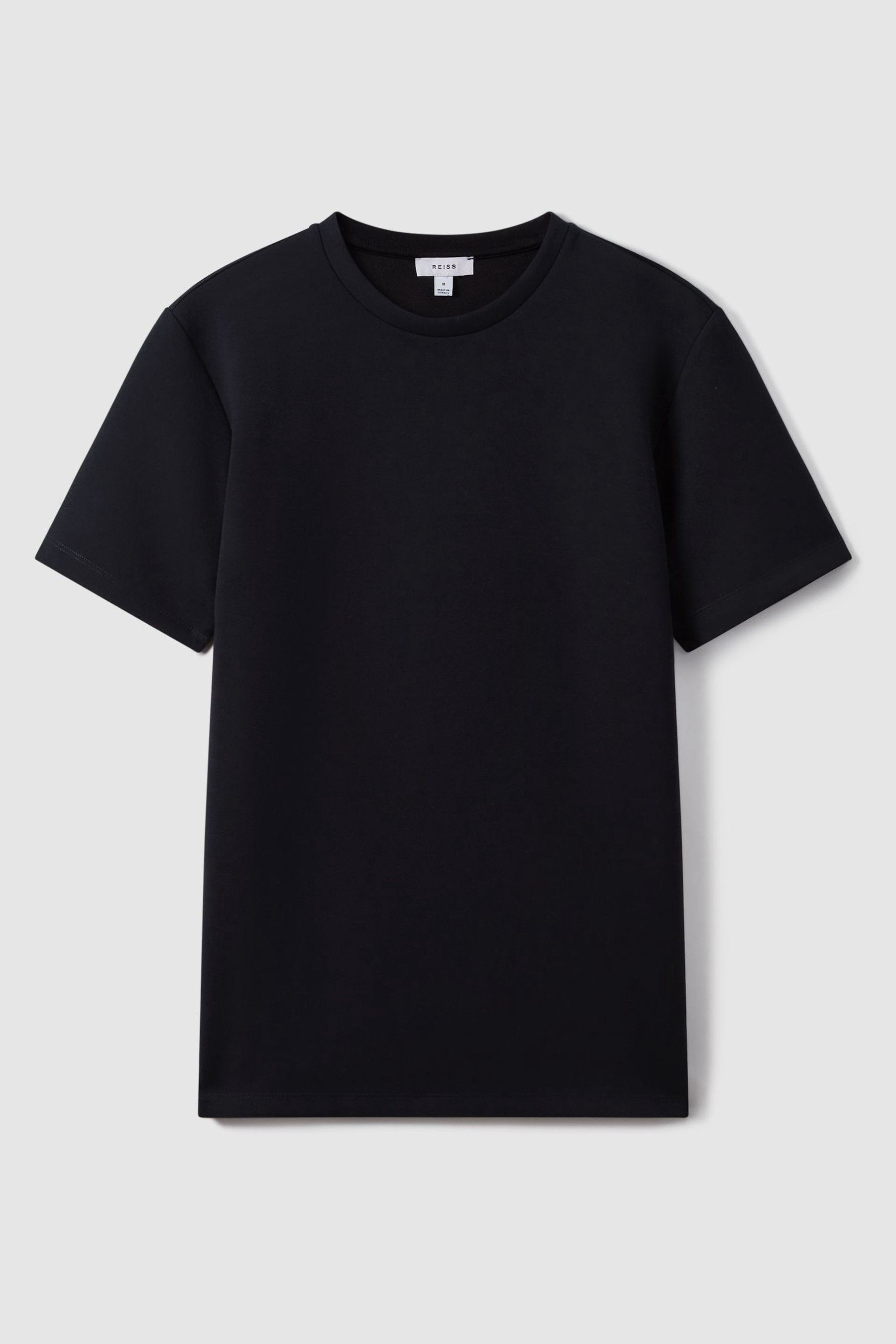 Reiss Mens Crewneck Short-sleeve Stretch-jersey T-shirt Navy Blue In Navy