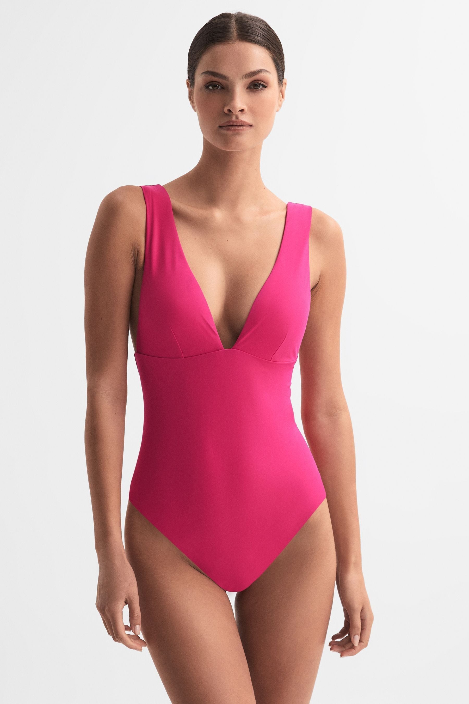 Reiss Luna - Pink Italian Fabric Swimsuit, Us 12