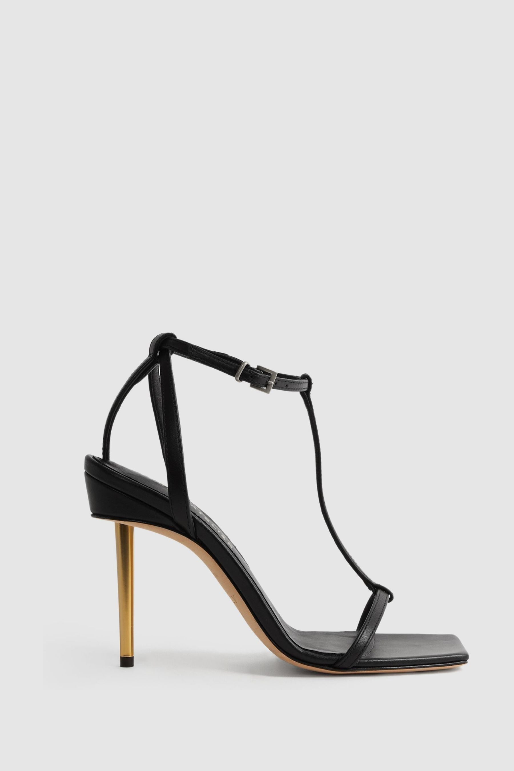 Reiss Sophia - Black Atelier Italian Leather Strappy Heels, Uk 5 Eu 38