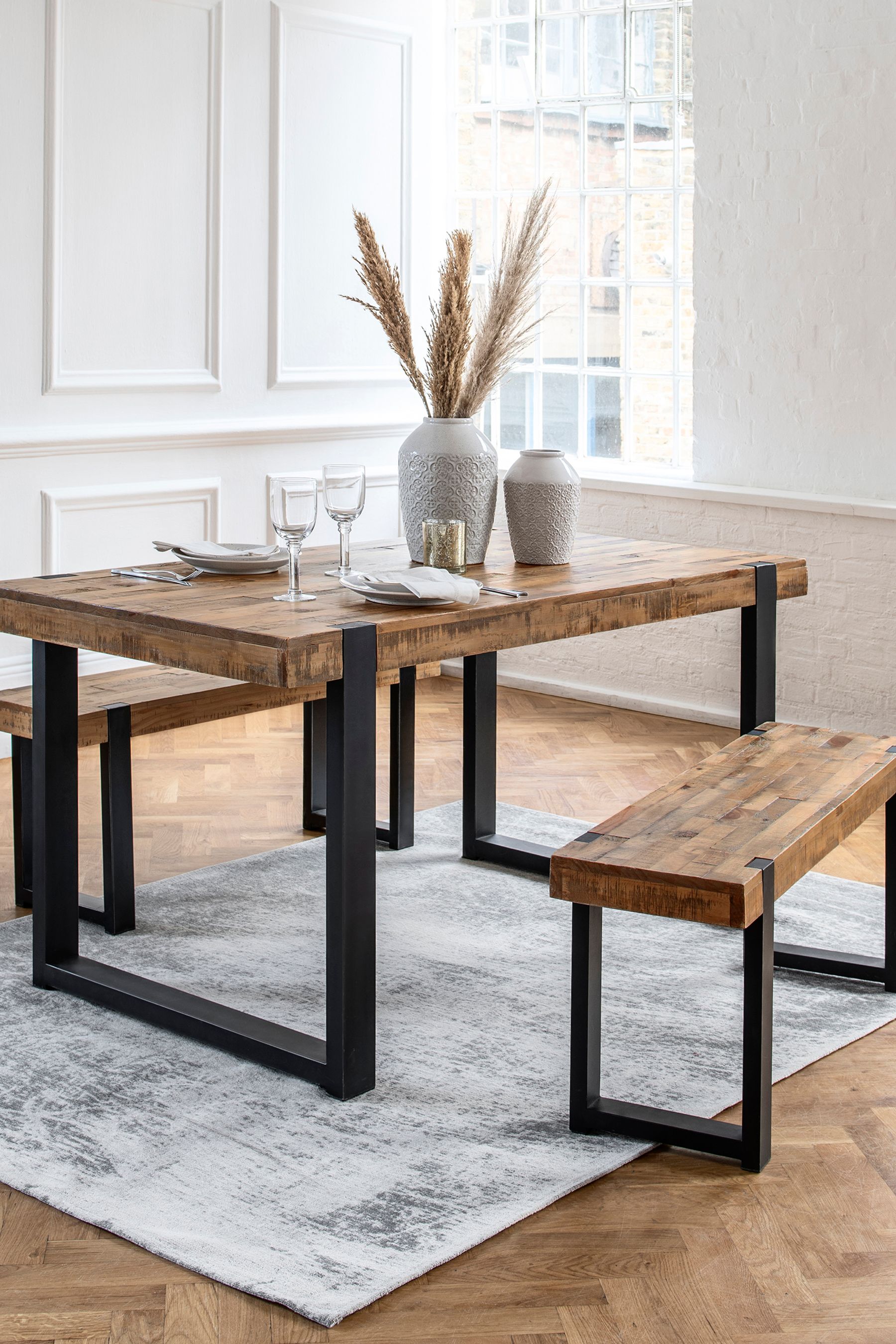 Next Natural black Jefferson Pine 4 Seater Dining Table And Bench Set Natural black Reviews Next Reviews Feefo