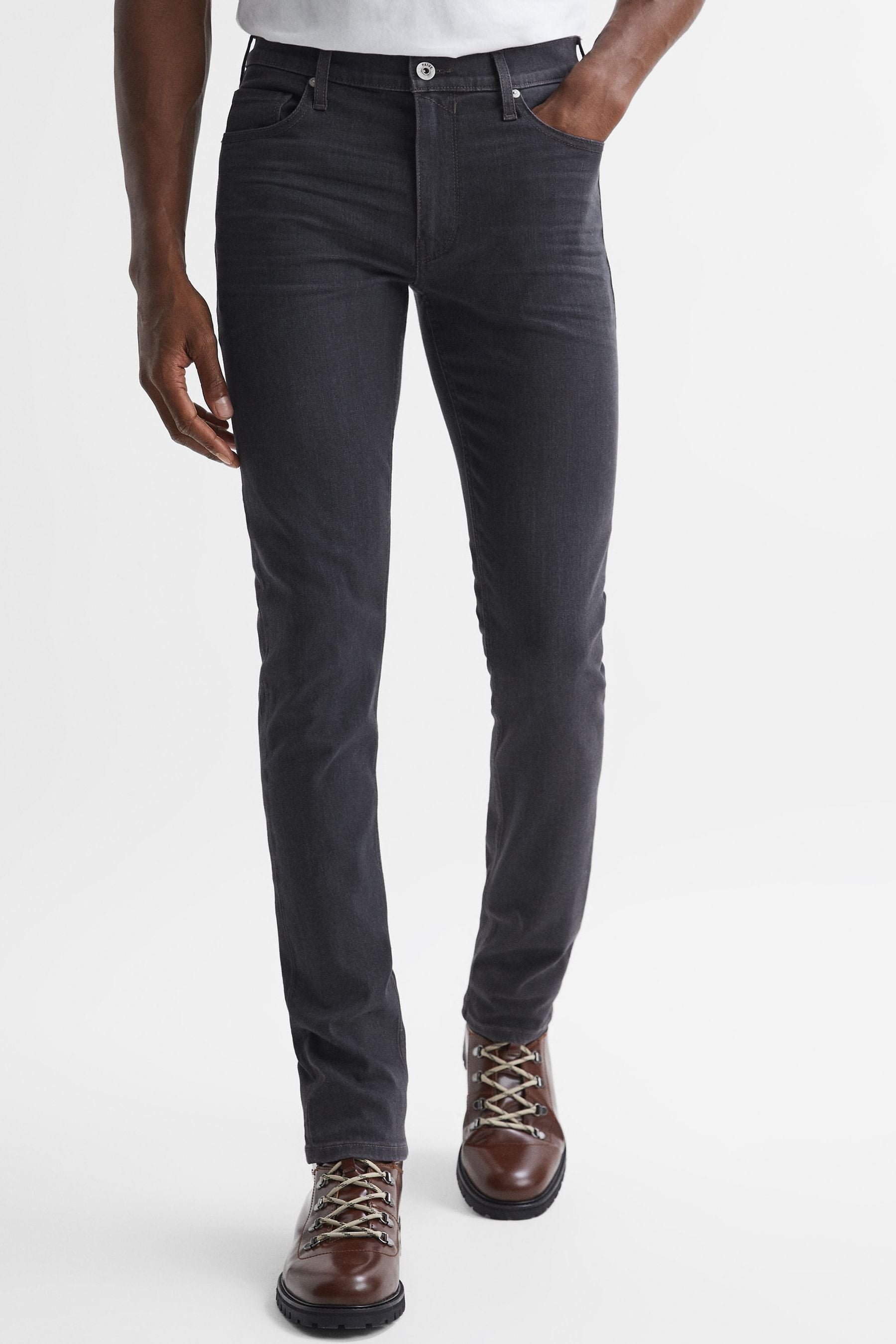 Paige High Slim Fit Stretch Jeans In Black