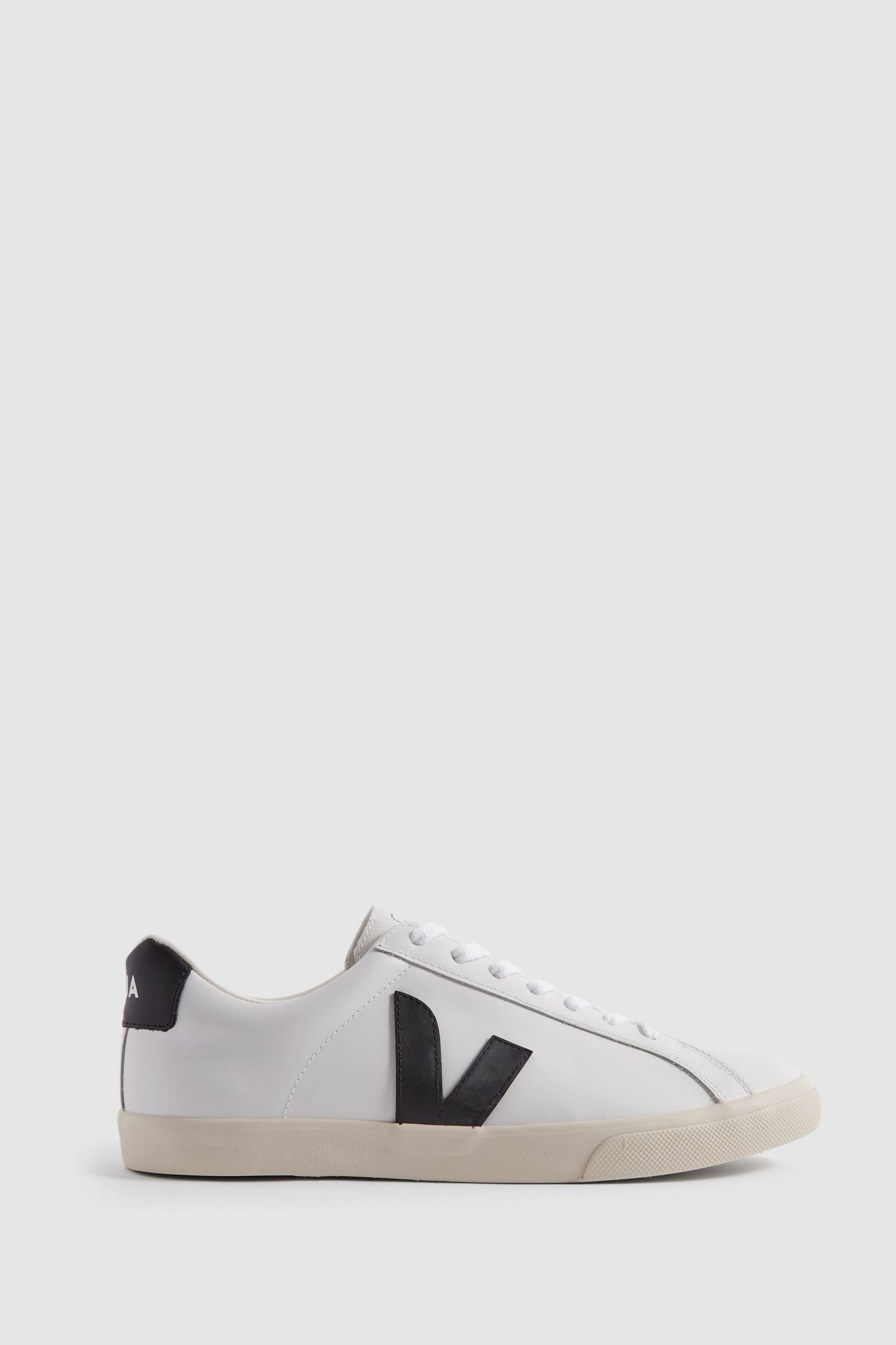 Veja Leather Trainers In Extra White Black
