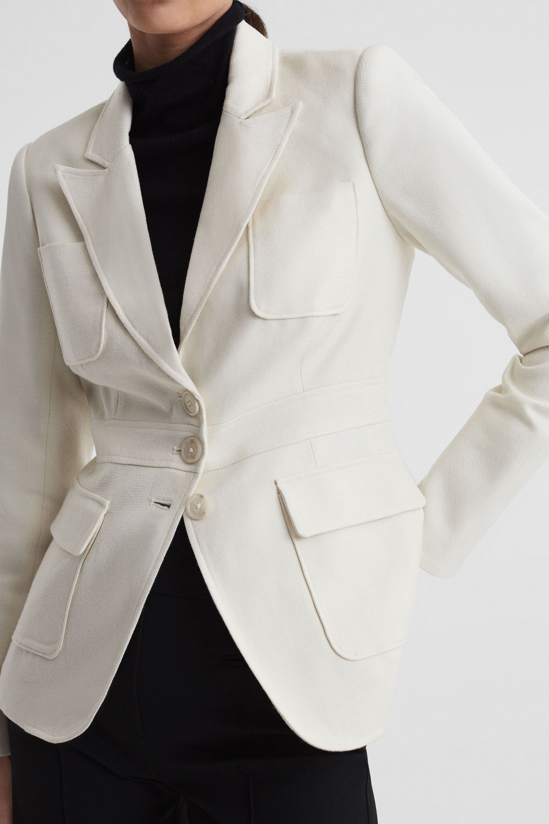 Paige Single Breasted Blazer In Ivory