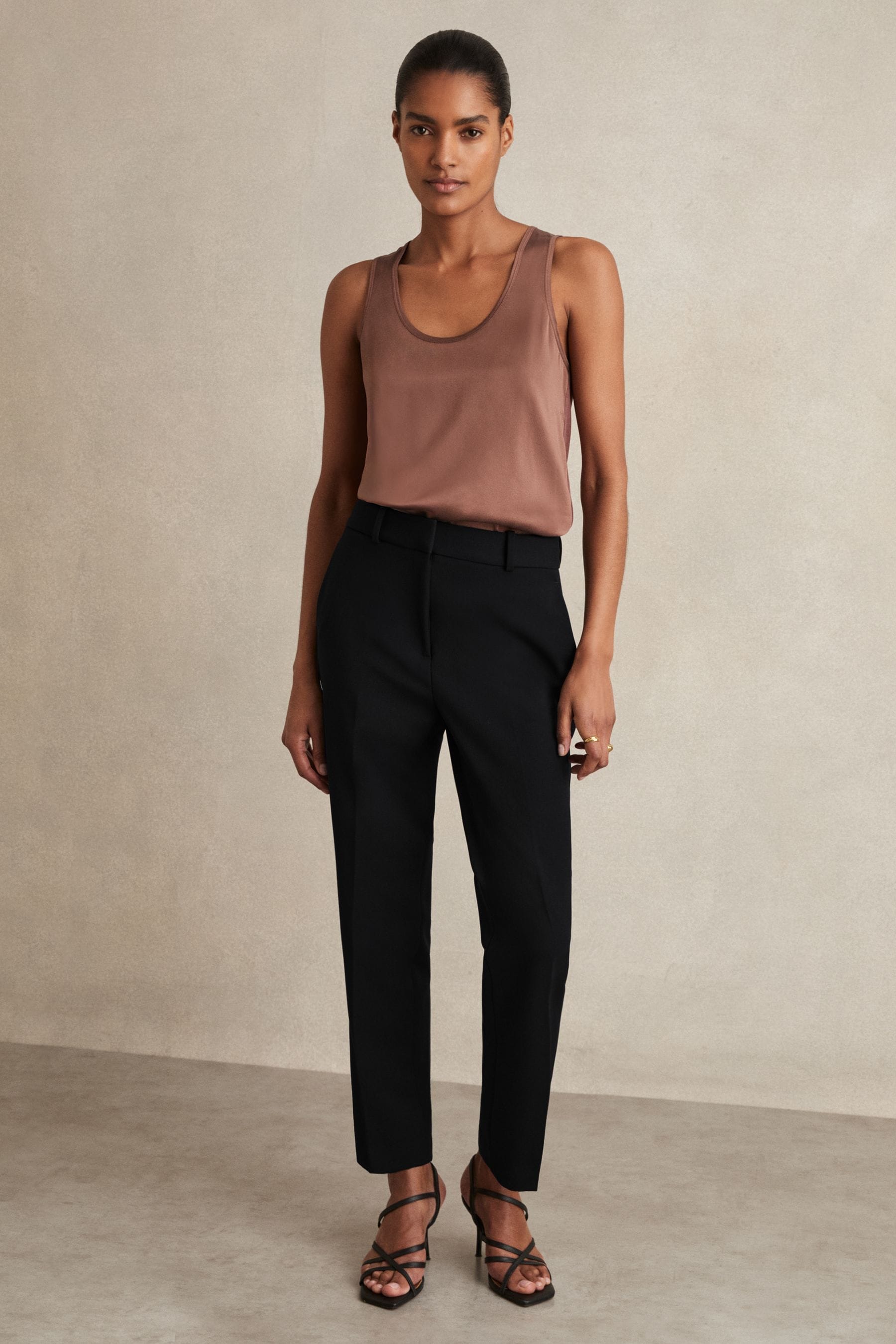 Reiss Black Petite Slim Fit Suit Trousers