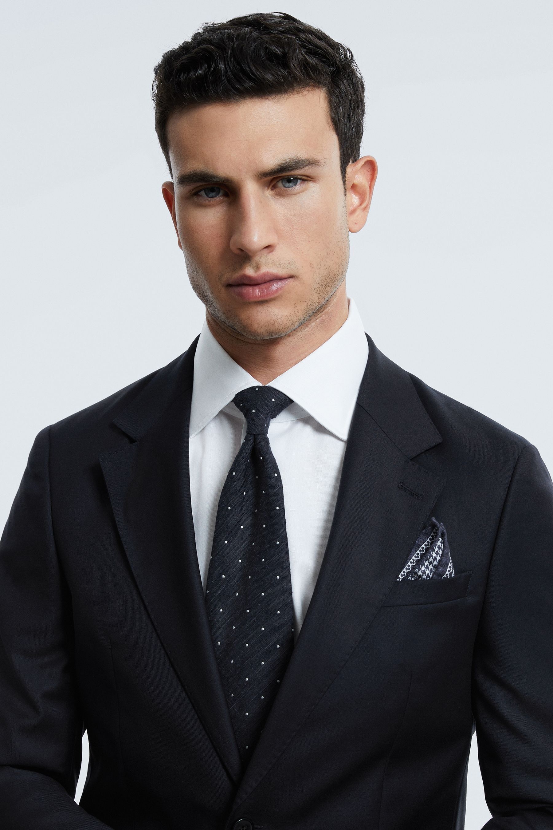 Atelier Wool Cashmere Slim Fit Single Breasted Blazer In Midnight Navy