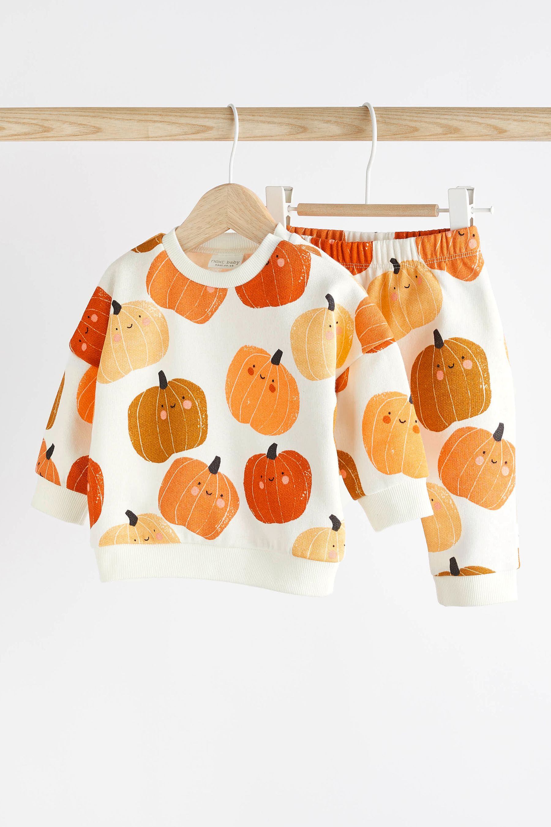 Next Cream Pumpkin Halloween Cosy Baby Sweatshirt Joggers 2 Piece Set 0mths 2yrs Cream Pumpkin Reviews Next Reviews Feefo