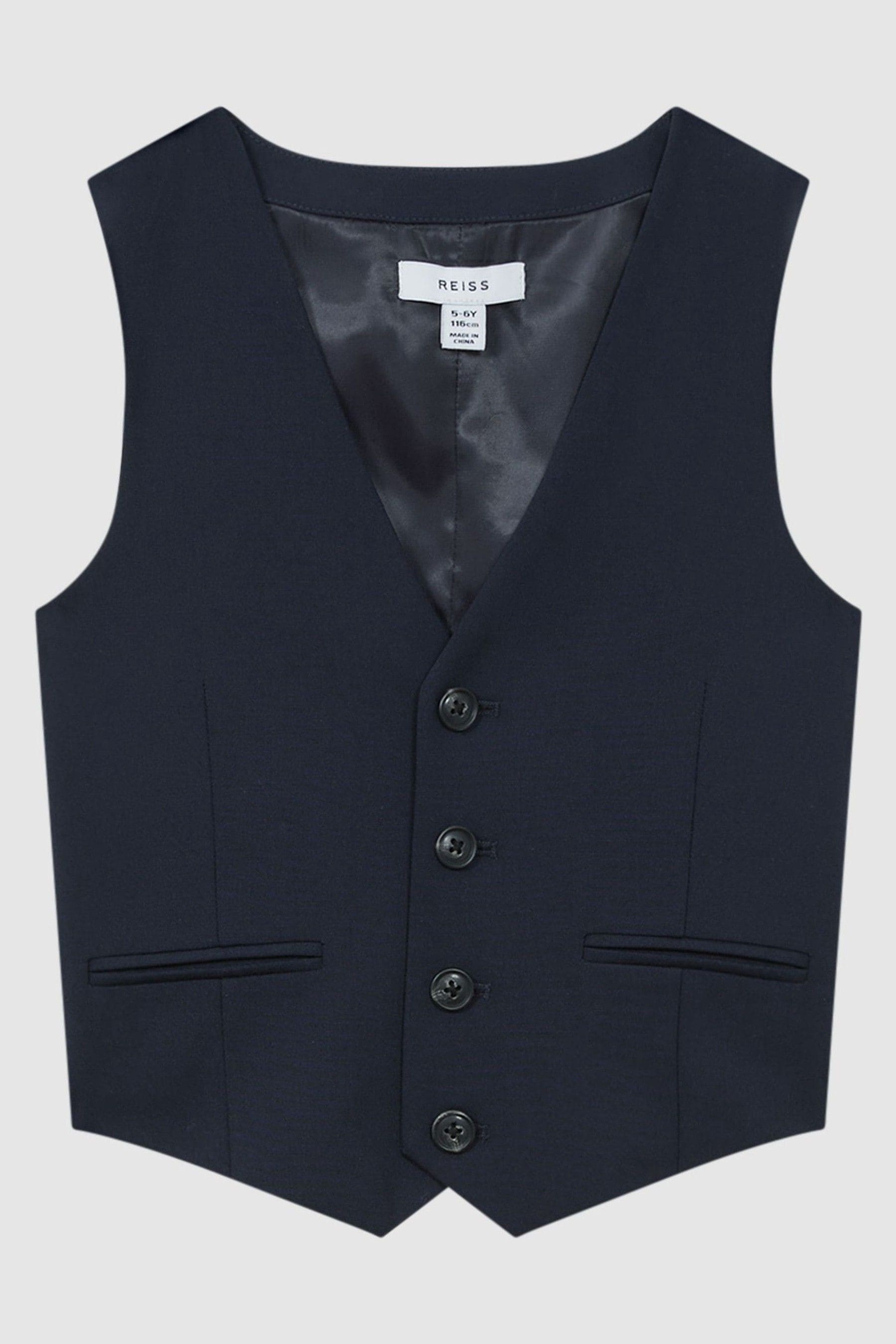 Reiss Boy's Navy Blue Cotton Waistcoat In Navy