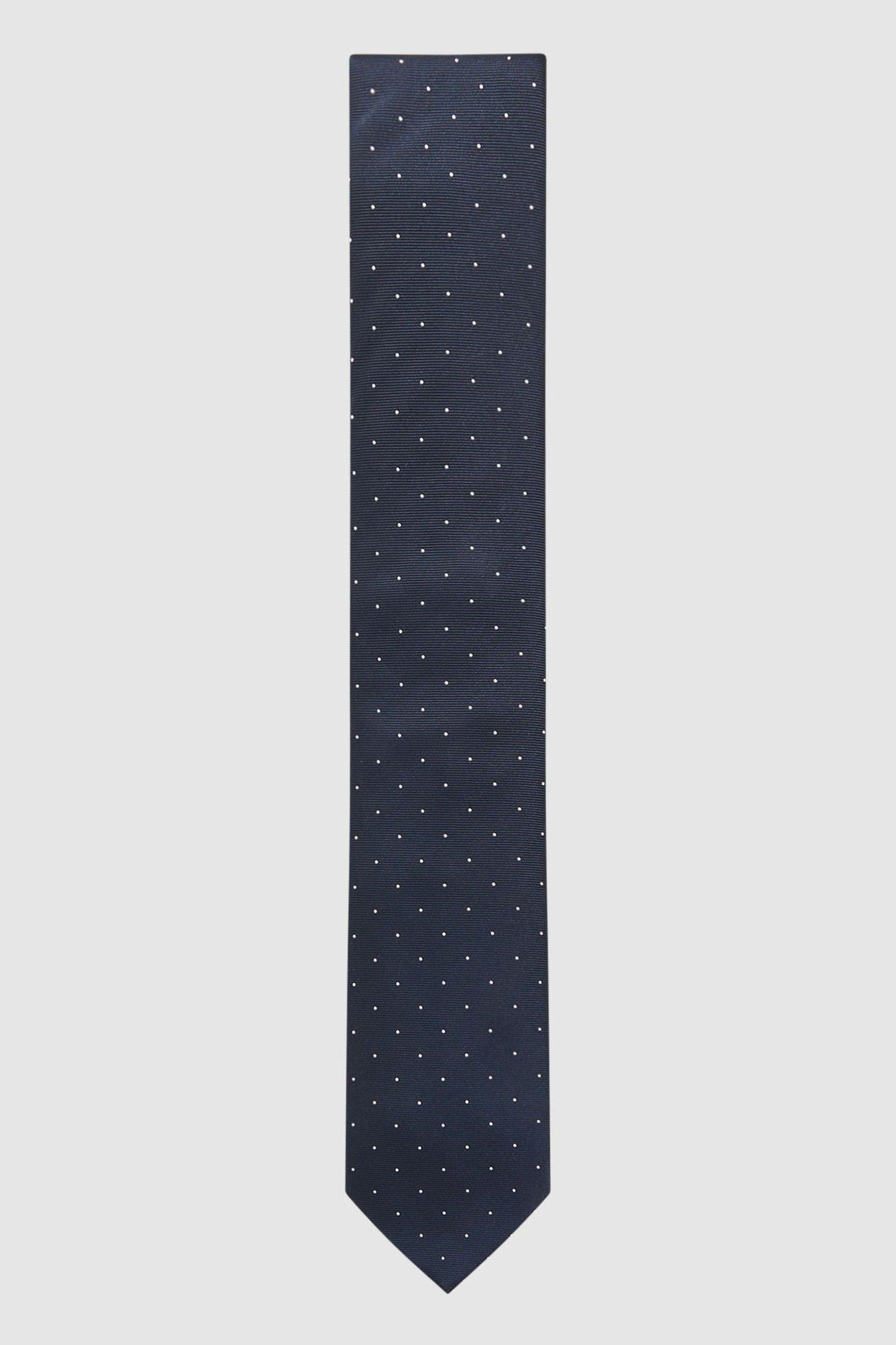 Shop Reiss Liam - Navy Silk Polka Dot Tie, One