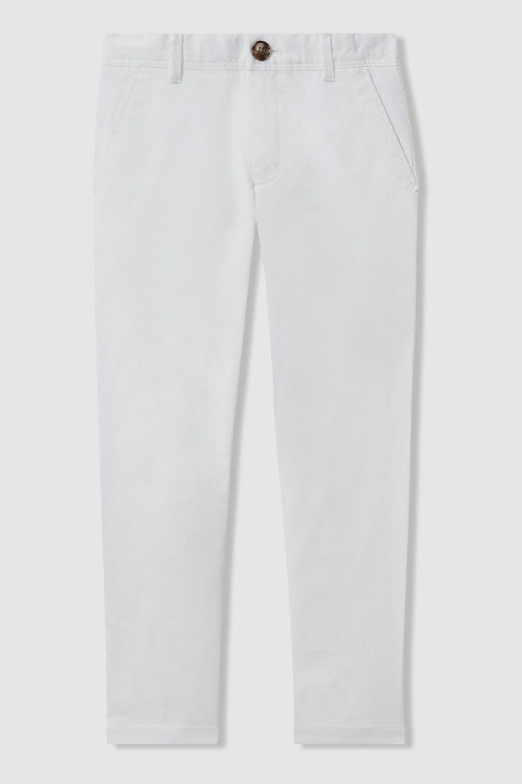 Reiss Pitch - White Slim Fit Casual Chinos, Uk 13-14 Yrs