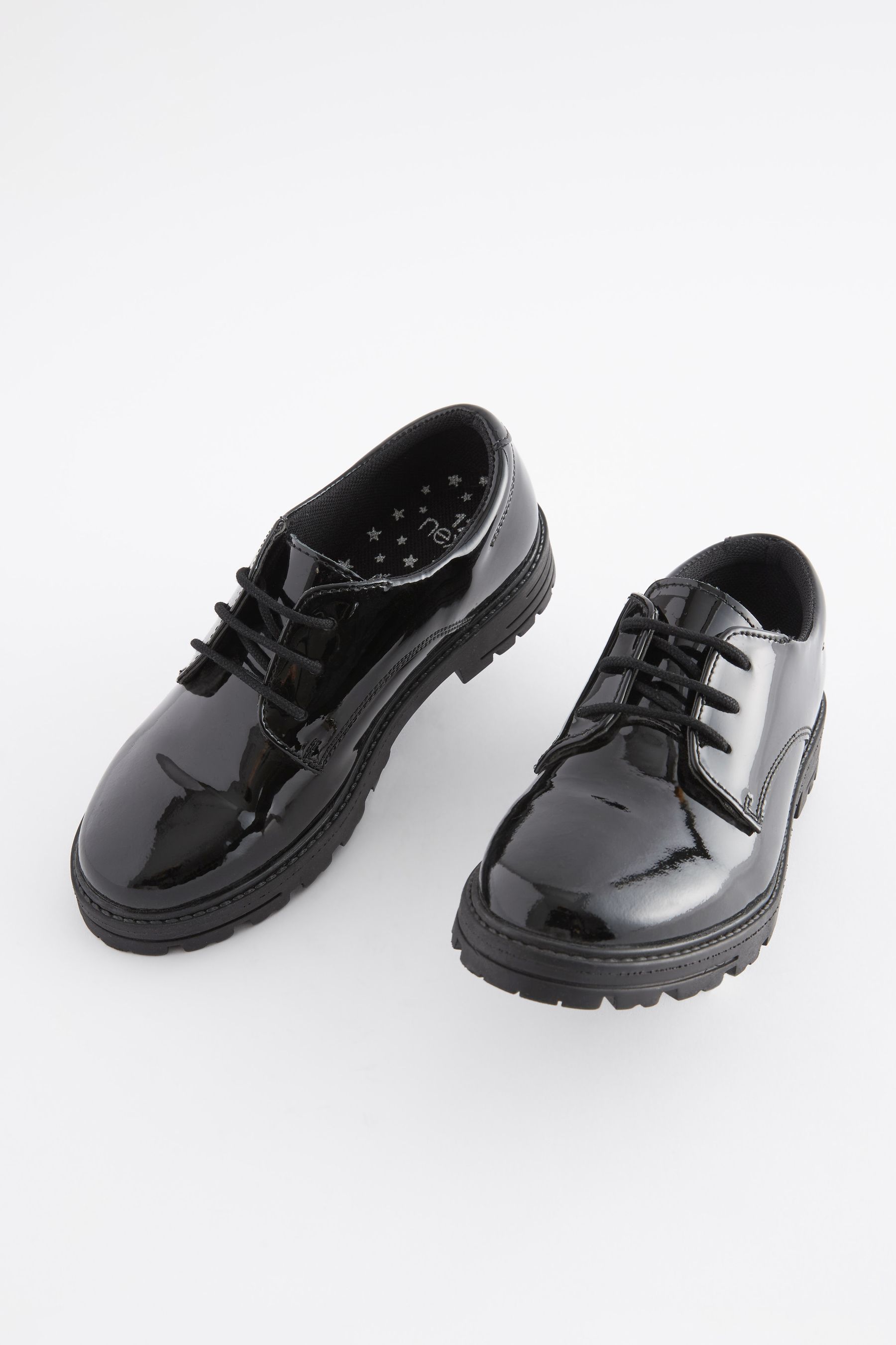 Girls School Shoes Leather Ballerina Lace Up Shoes Next