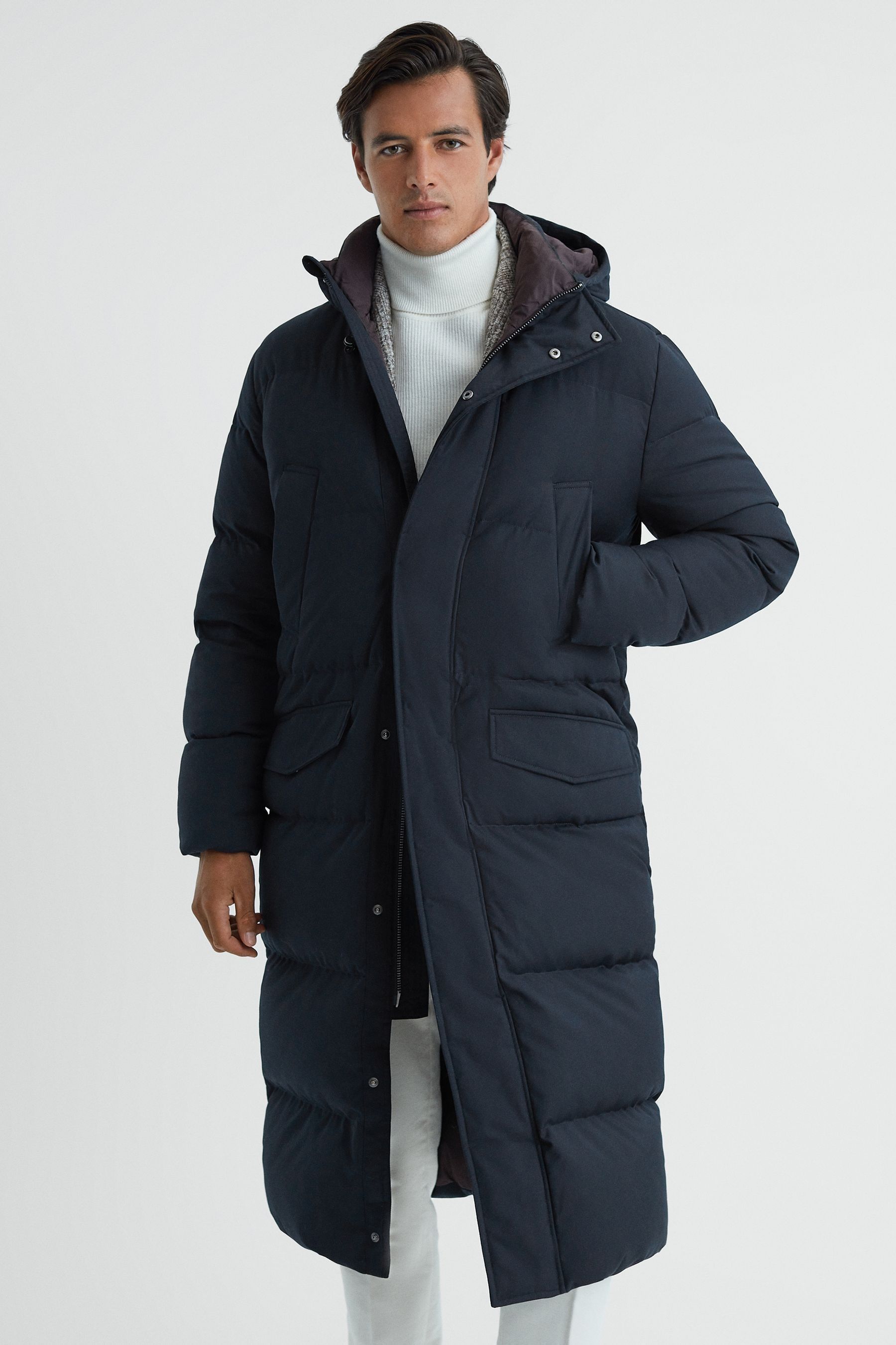 Gate - Navy Quilted Long...