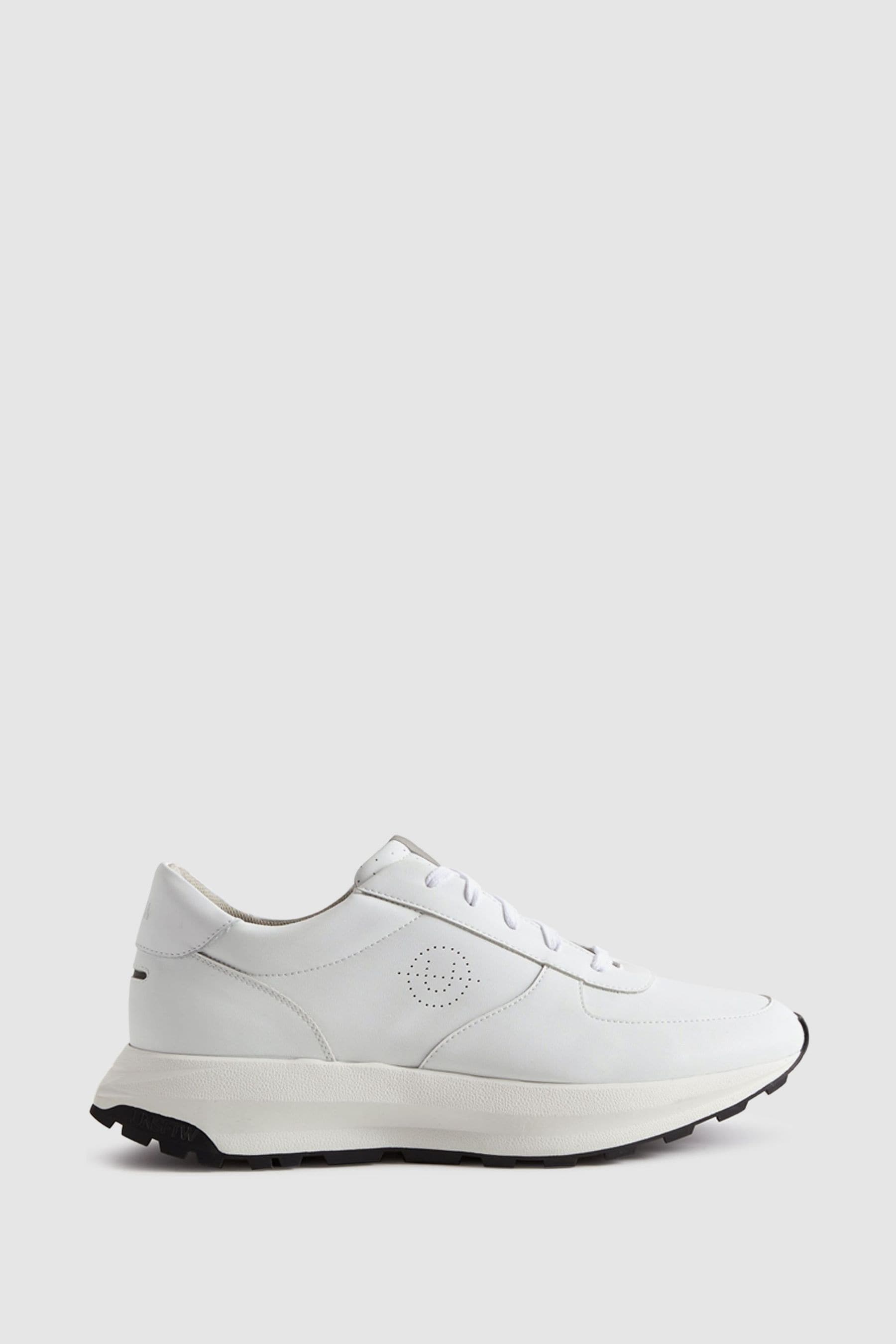 Unseen Footwear Leather Trinity Stamp Trainers In White