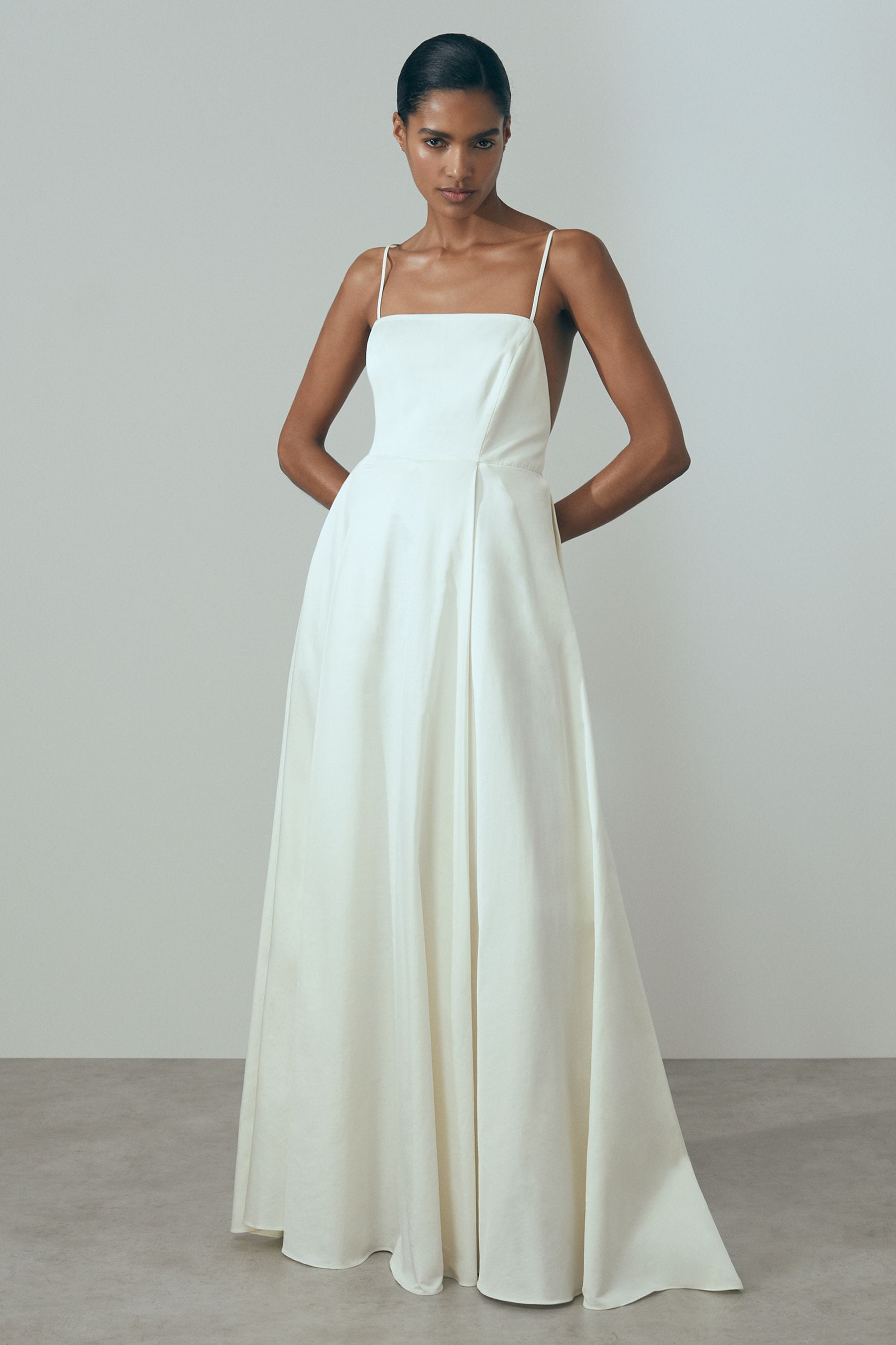 Atelier Daphne Open Back Bridal Maxi Dress In Ivory