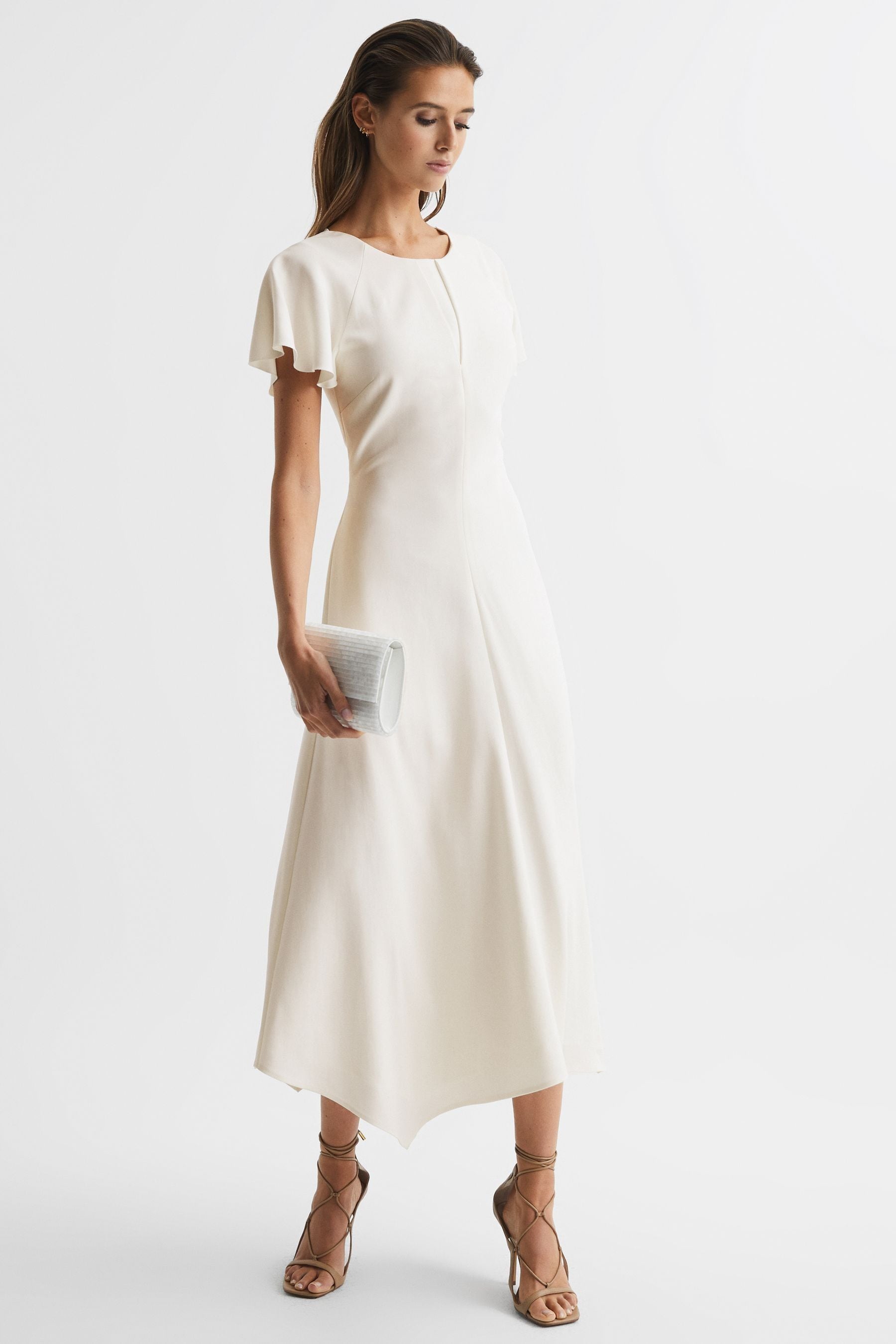 Eleni - White Cap Sleeve Maxi...