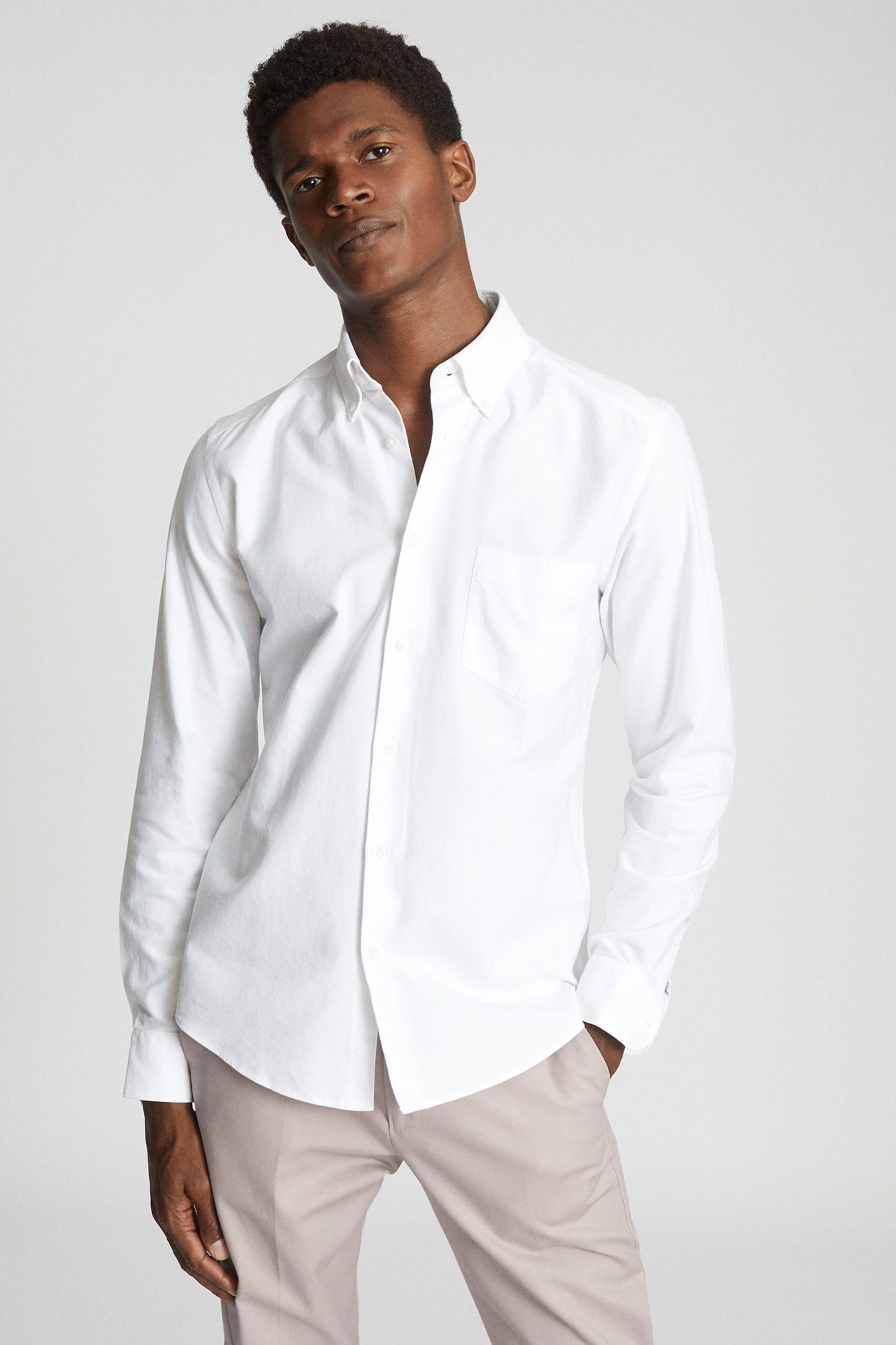 Greenwich - White Soft Wash Button Down Oxford Shirt