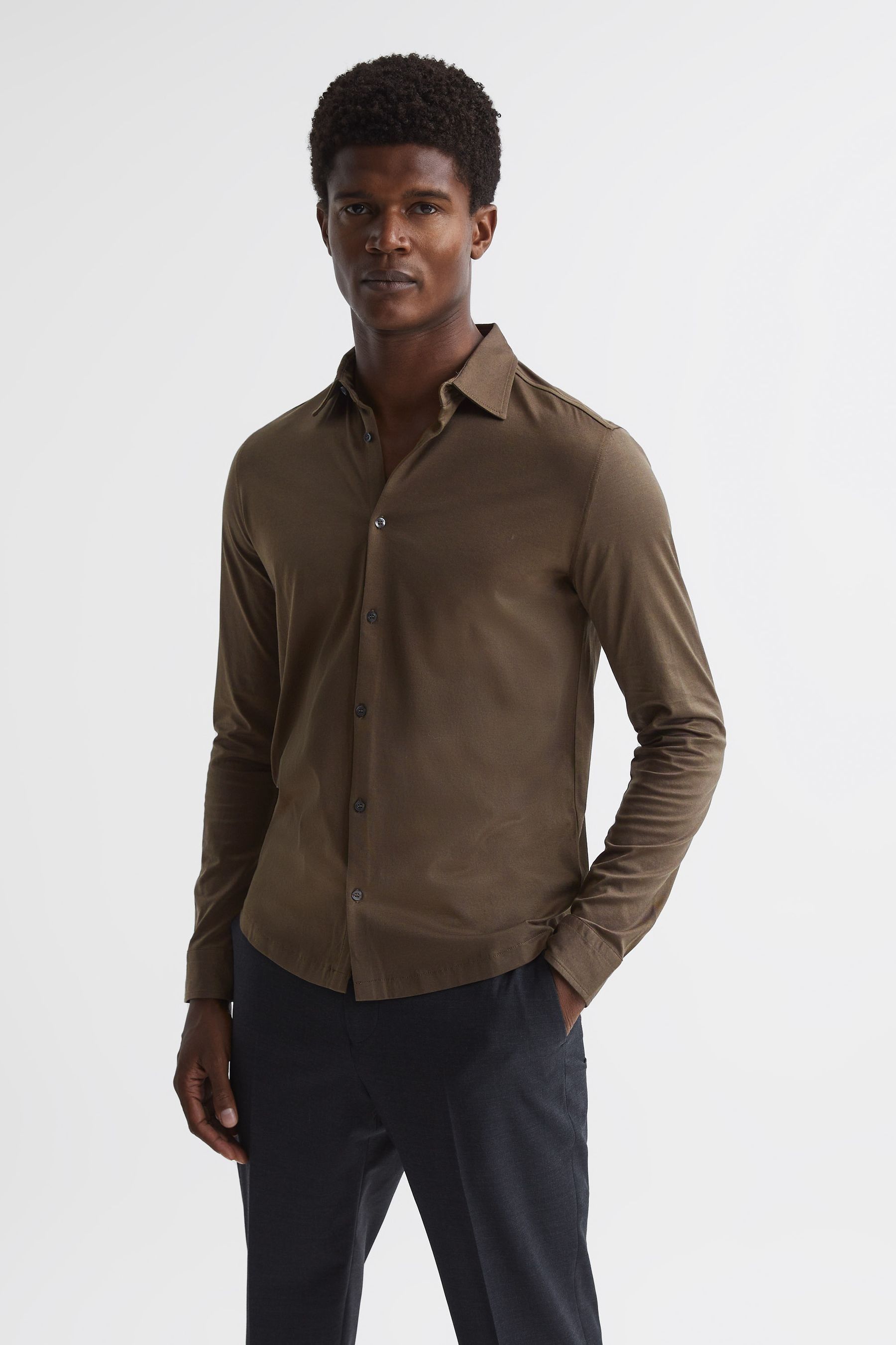 Baron Mocha Mercerised Jersey Shirt 45.00 One New Change