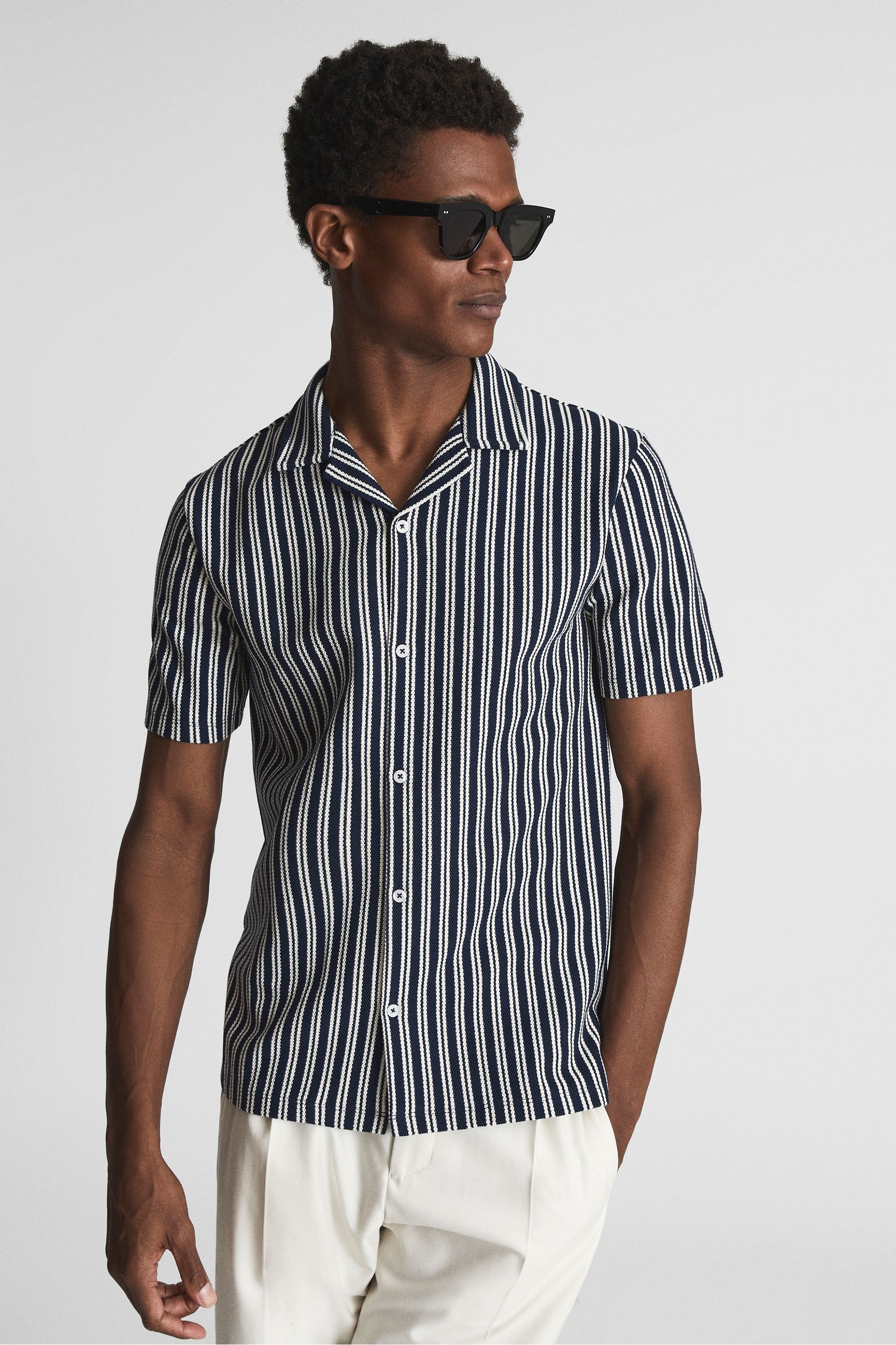 Reiss Green - Mens Navy Blue And White 