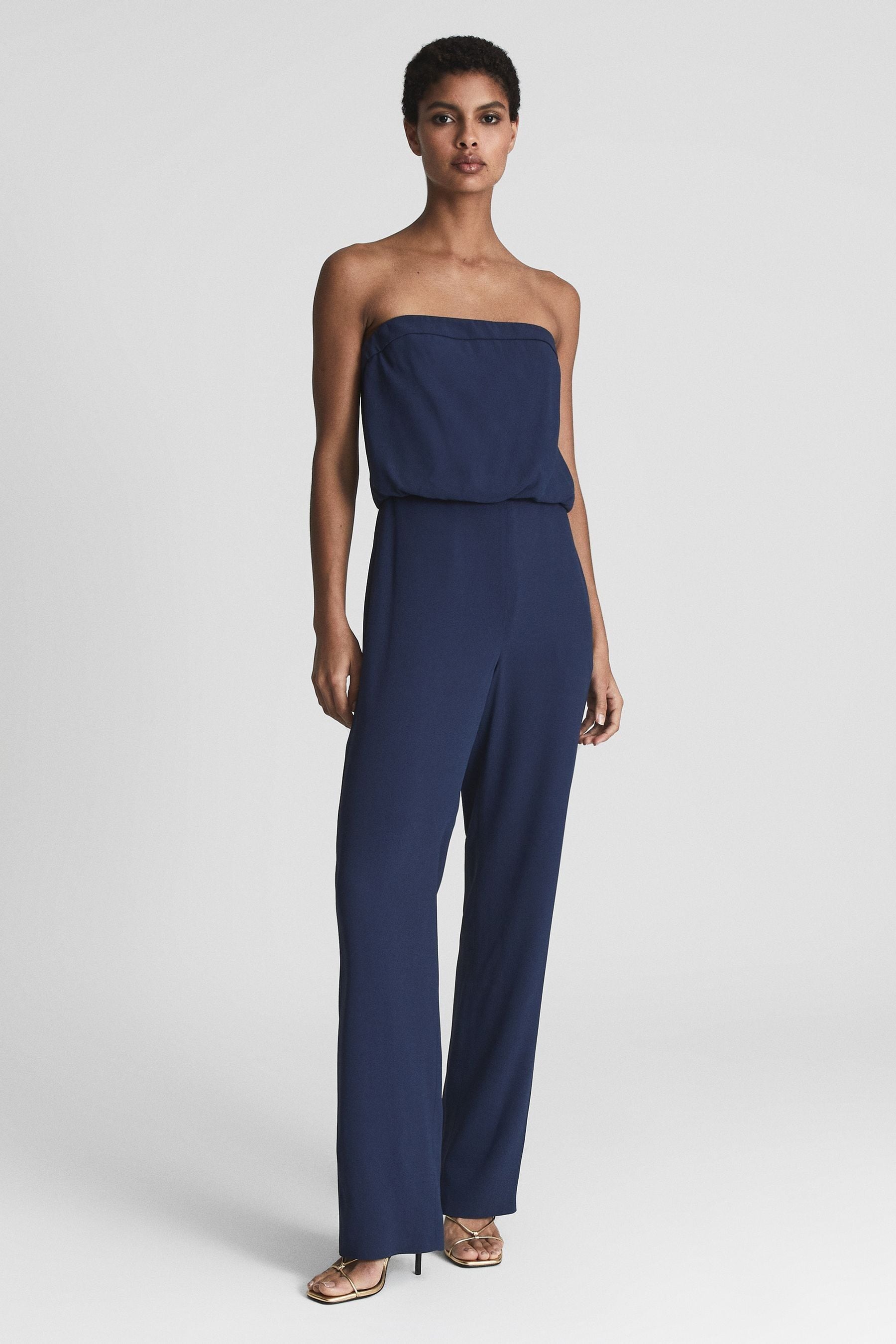 Navy sales bandeau jumpsuit