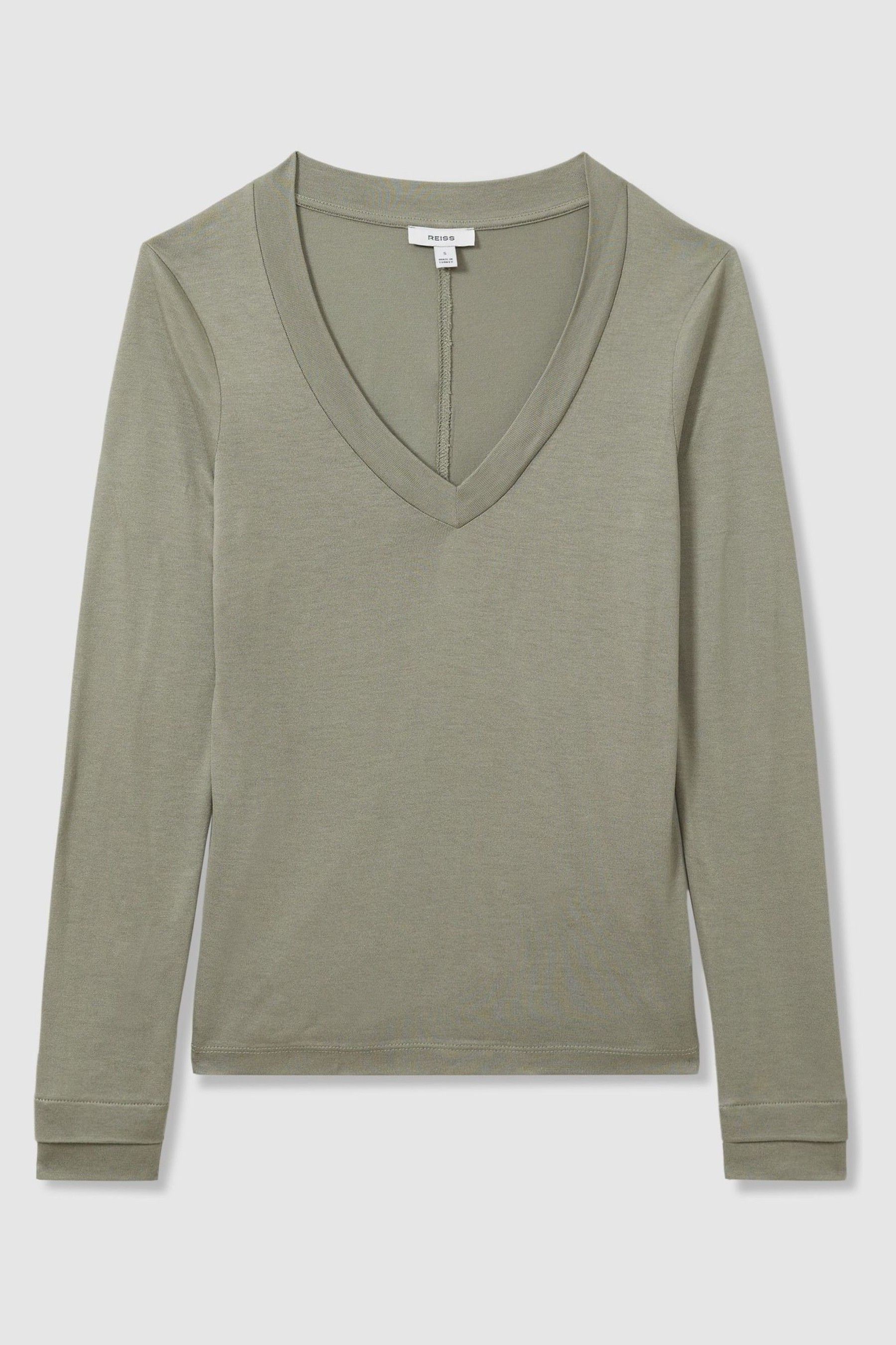 Shop Reiss Sage Brady Jersey V-neck Top