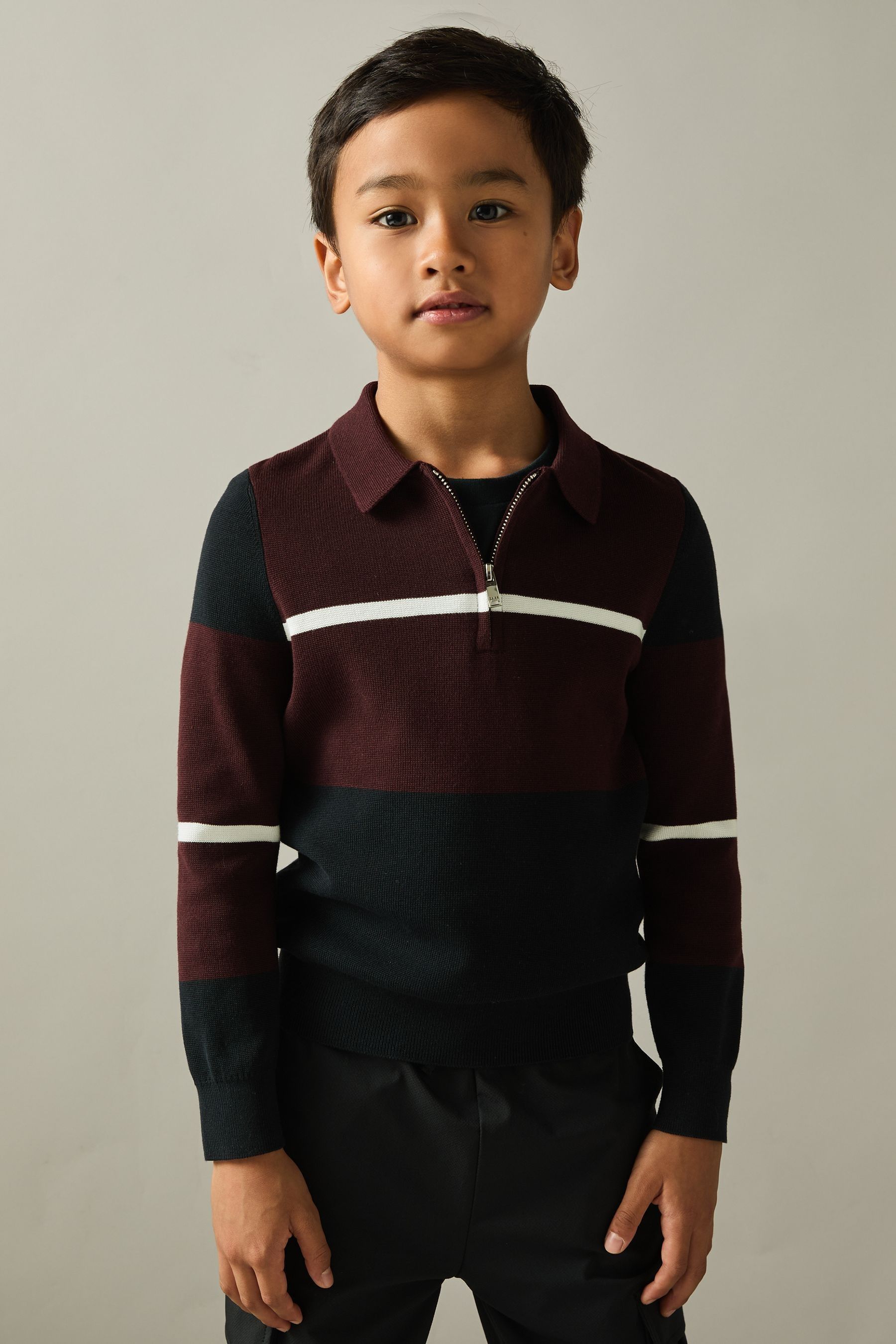 Reiss 8 Years In Navy/bordeaux/white