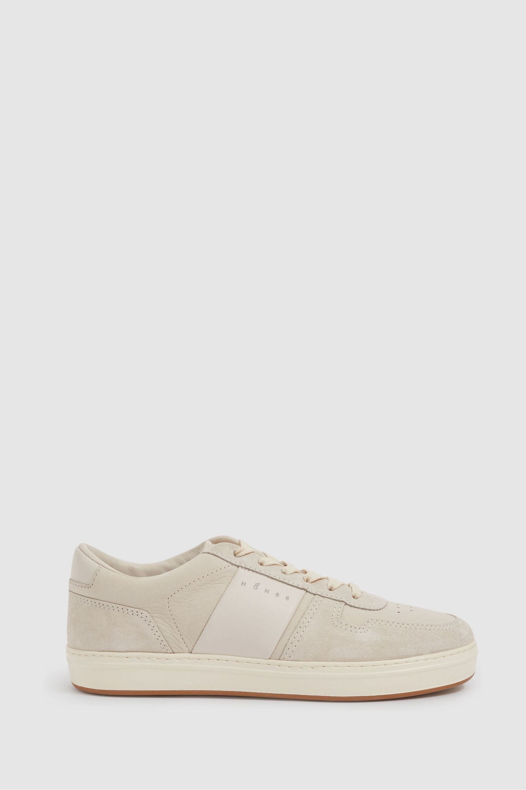 Hogan Smooth And Suede Leather H-tv Sneakers In Cream