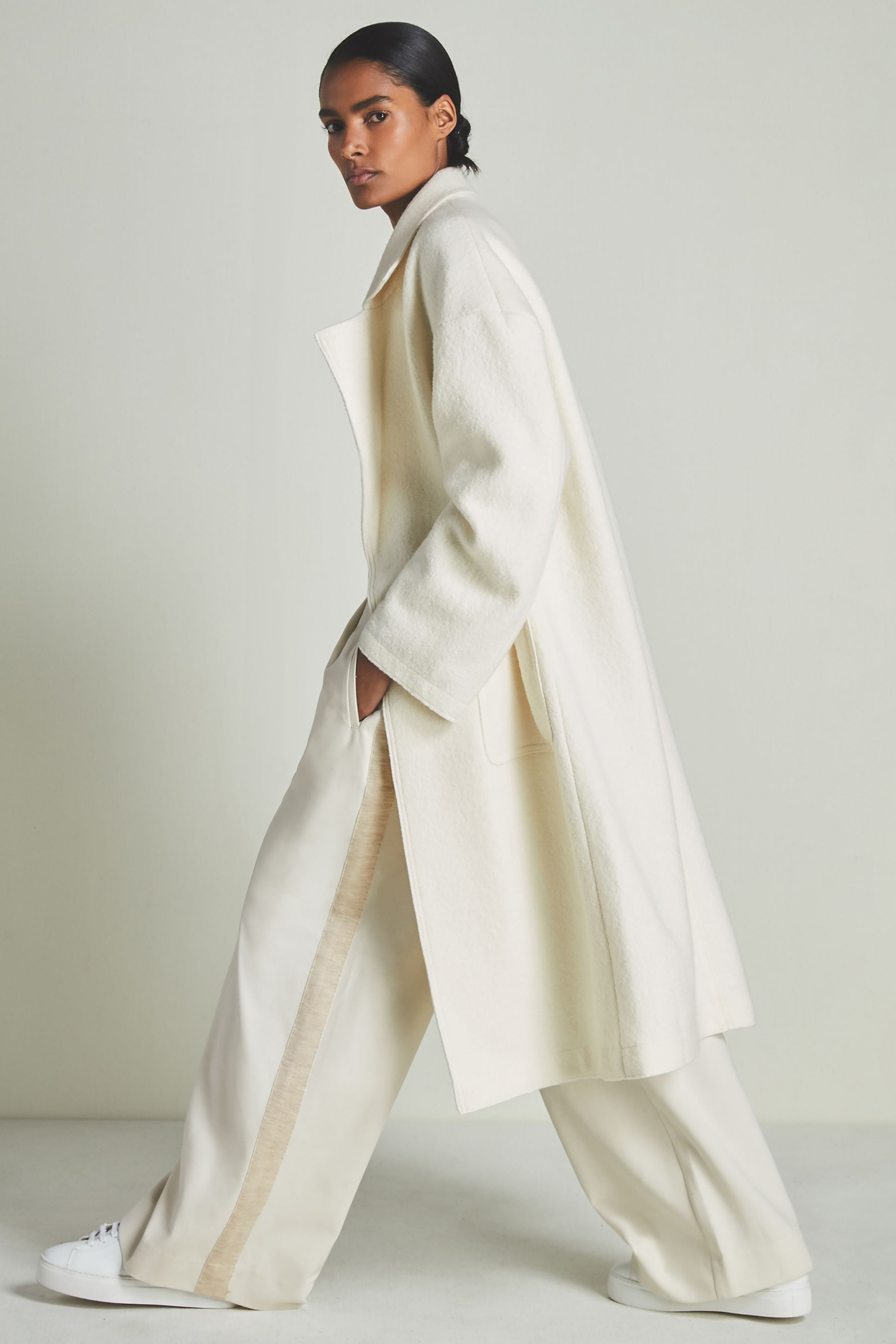 Les 100 Ciel S Cream | S Twill Trousers With Wool In Cream