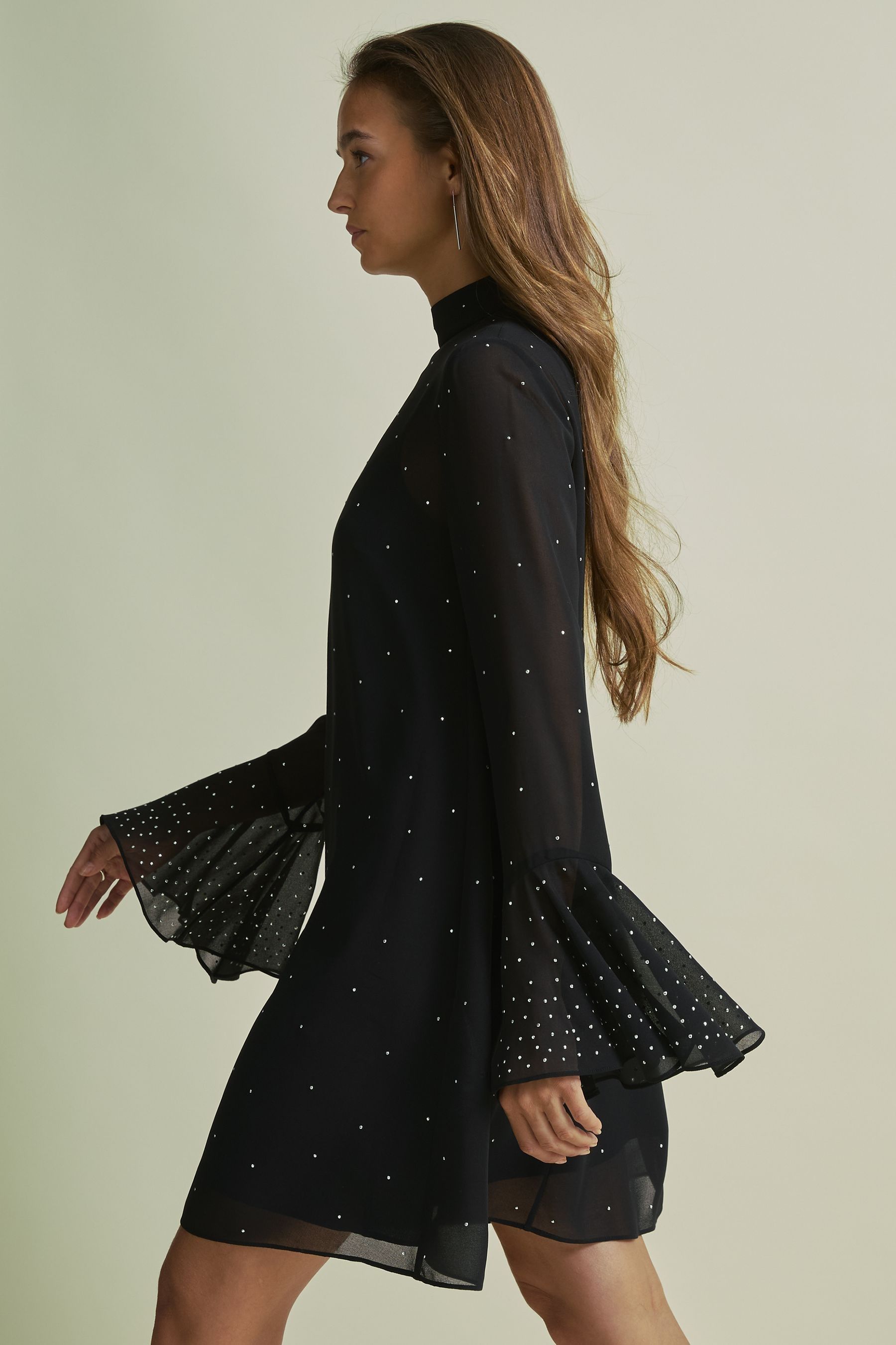 Florere Rib-Knit Metallic-Thread Midi Dress, Black, 8