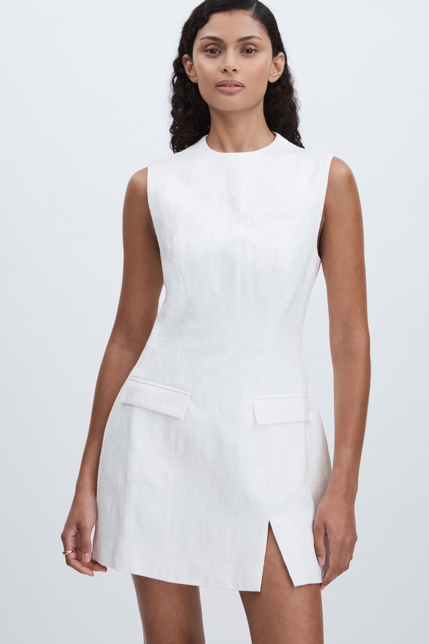 Anna Quan Cotton Blend Jacquard Mini, White, 8