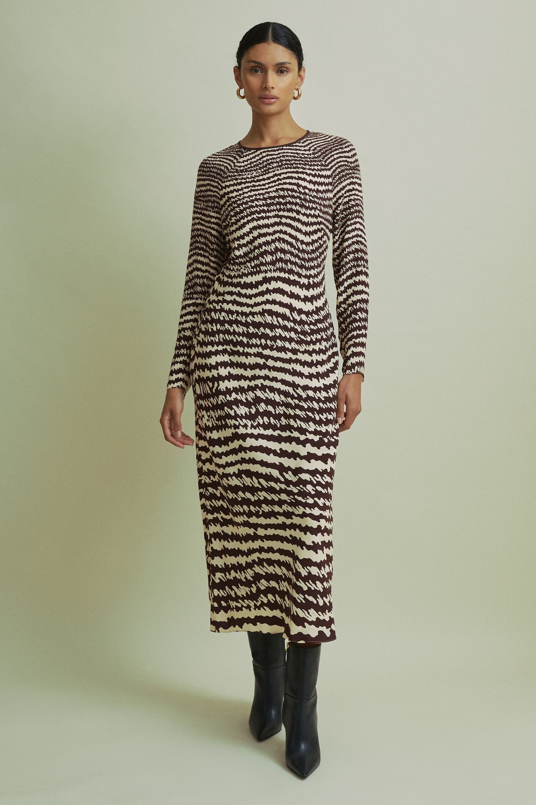 Florere Column Midi Dress, Chocolate, 16