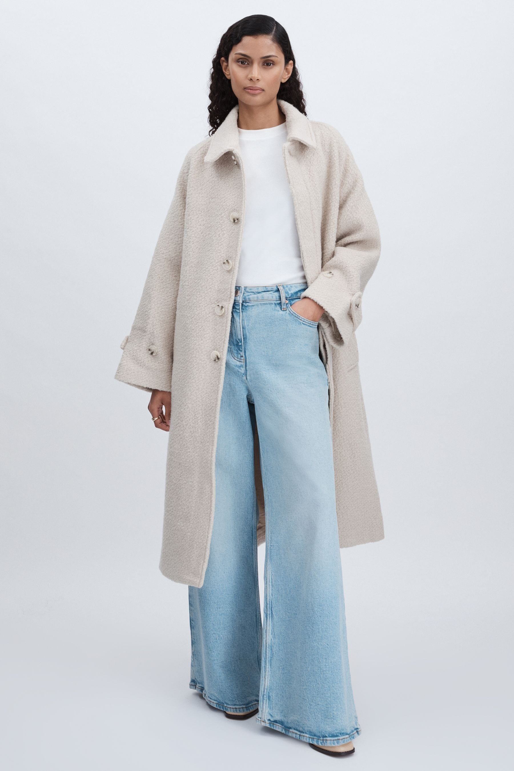 MEOTINE MEOTINE WOOL-BLEND BOUCLÉ COAT