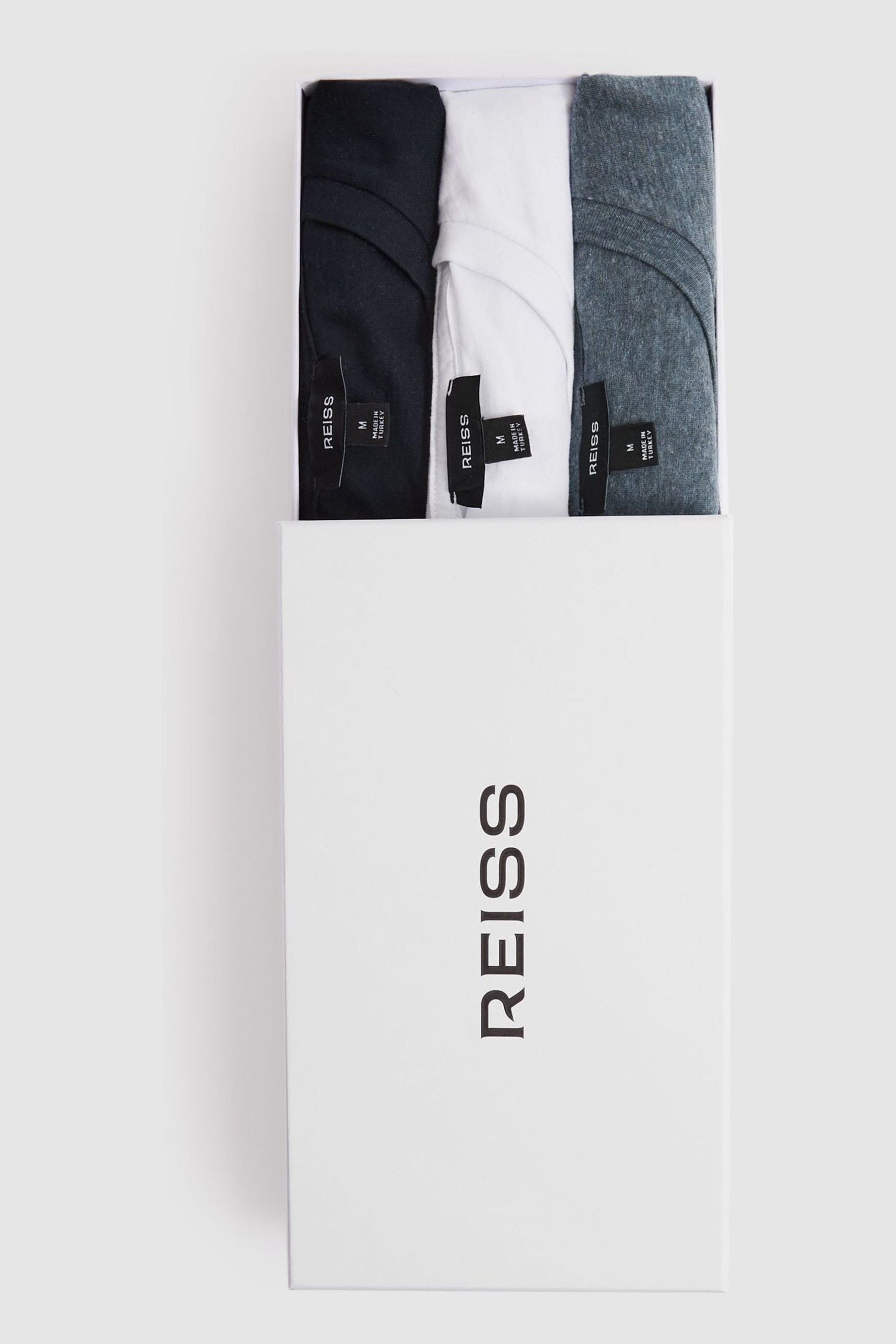Reiss Blue Multi Bless 3 Pack 3 Pack Of Crew Neck T-shirts In Blue Multi