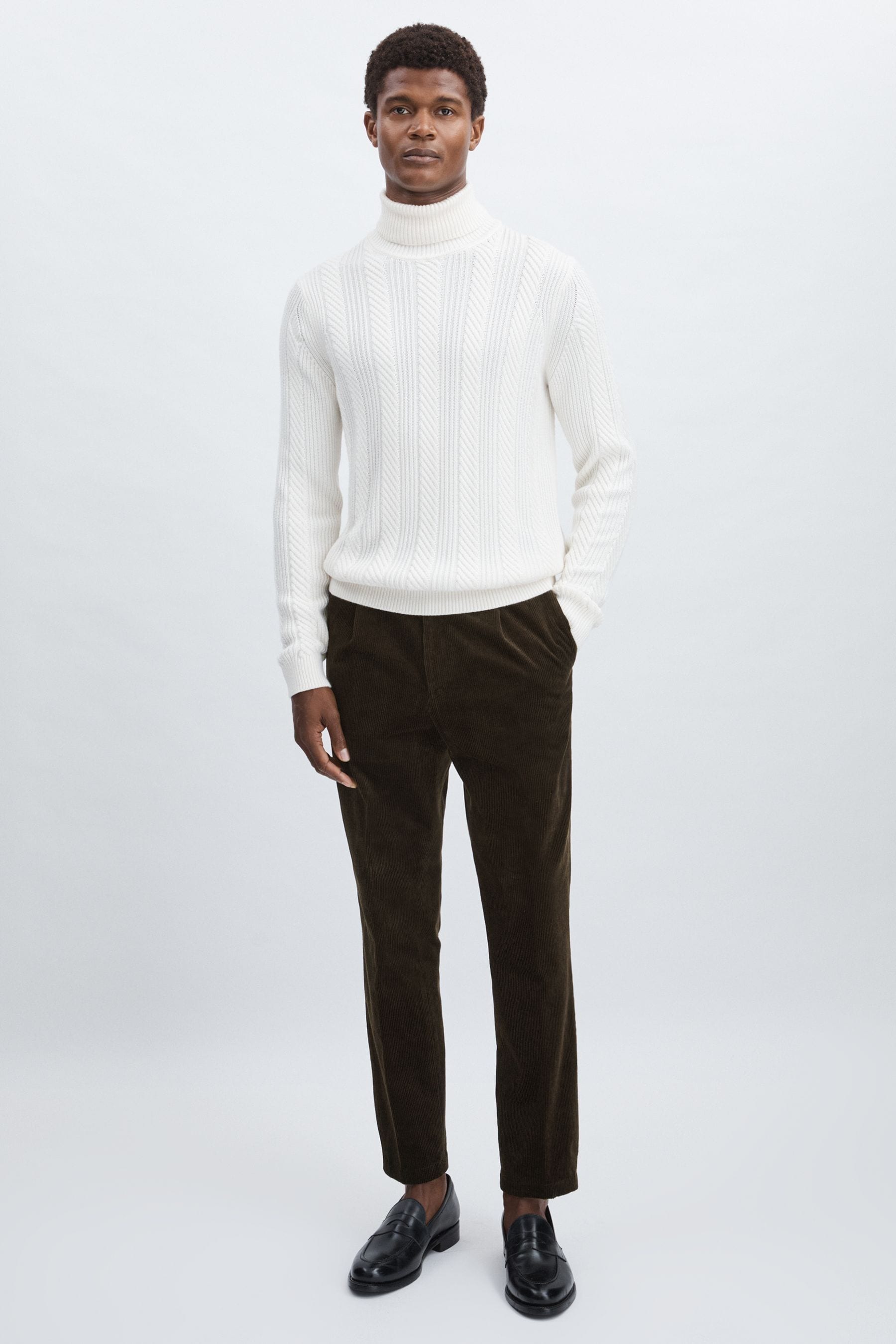 Oscar Jacobson Regular-fit Corduroy Trousers In Dark Brown
