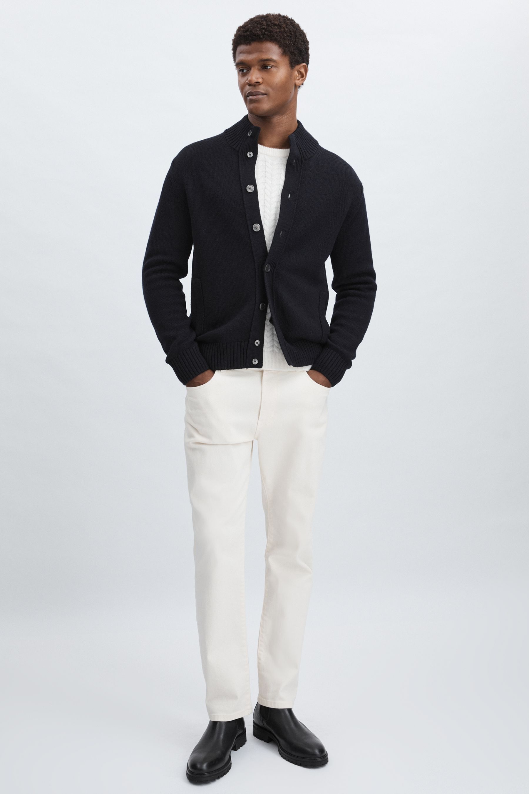 OSCAR JACOBSON OSCAR JACOBSON WOOL BUTTON-THROUGH CARDIGAN