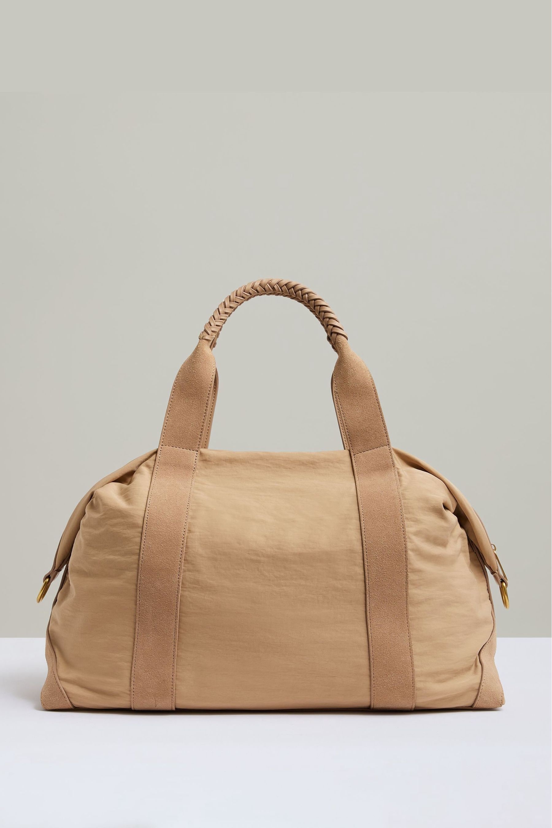 Reiss Blush Braided-handle Soft Weekend Bag