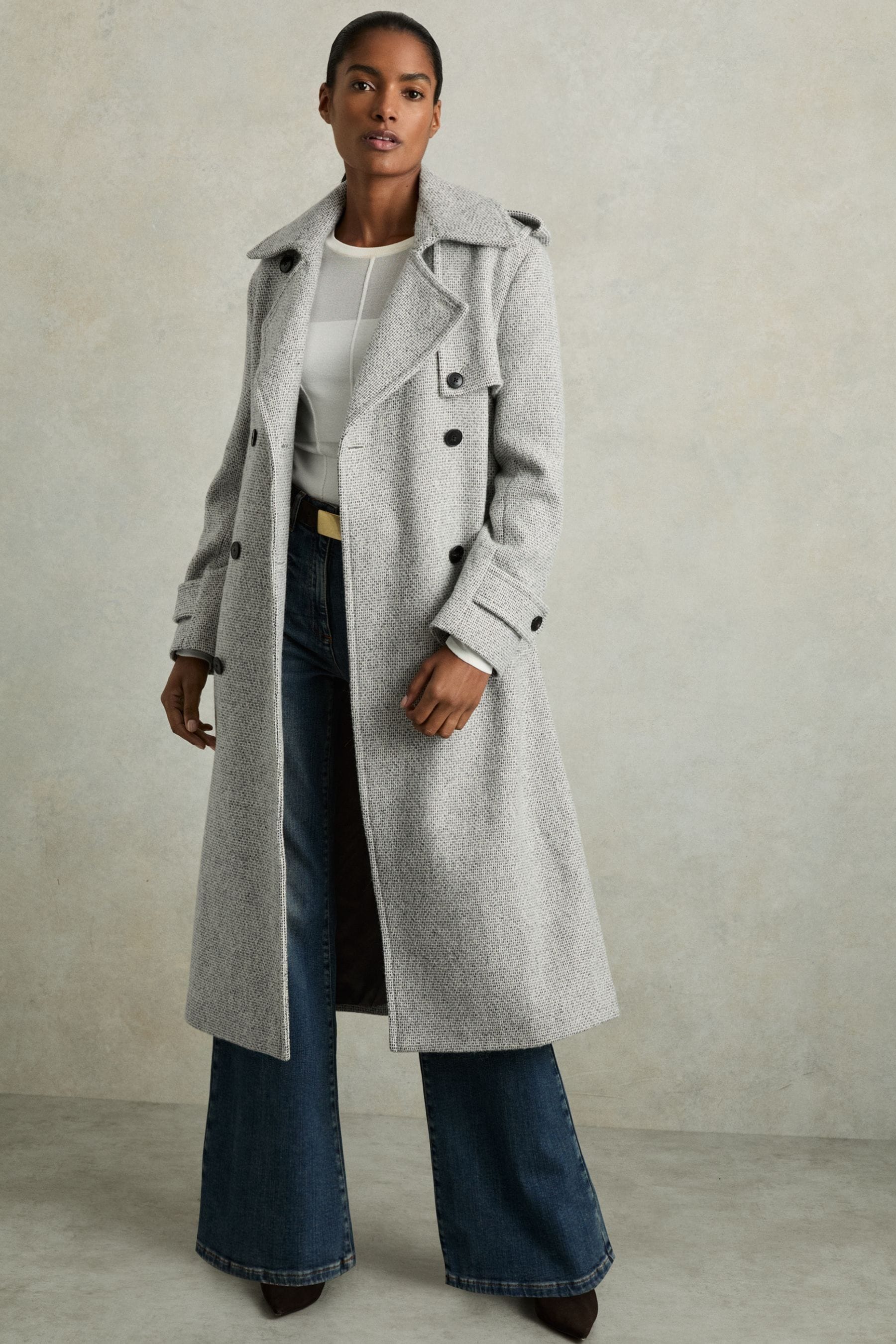White wool coat petite sale