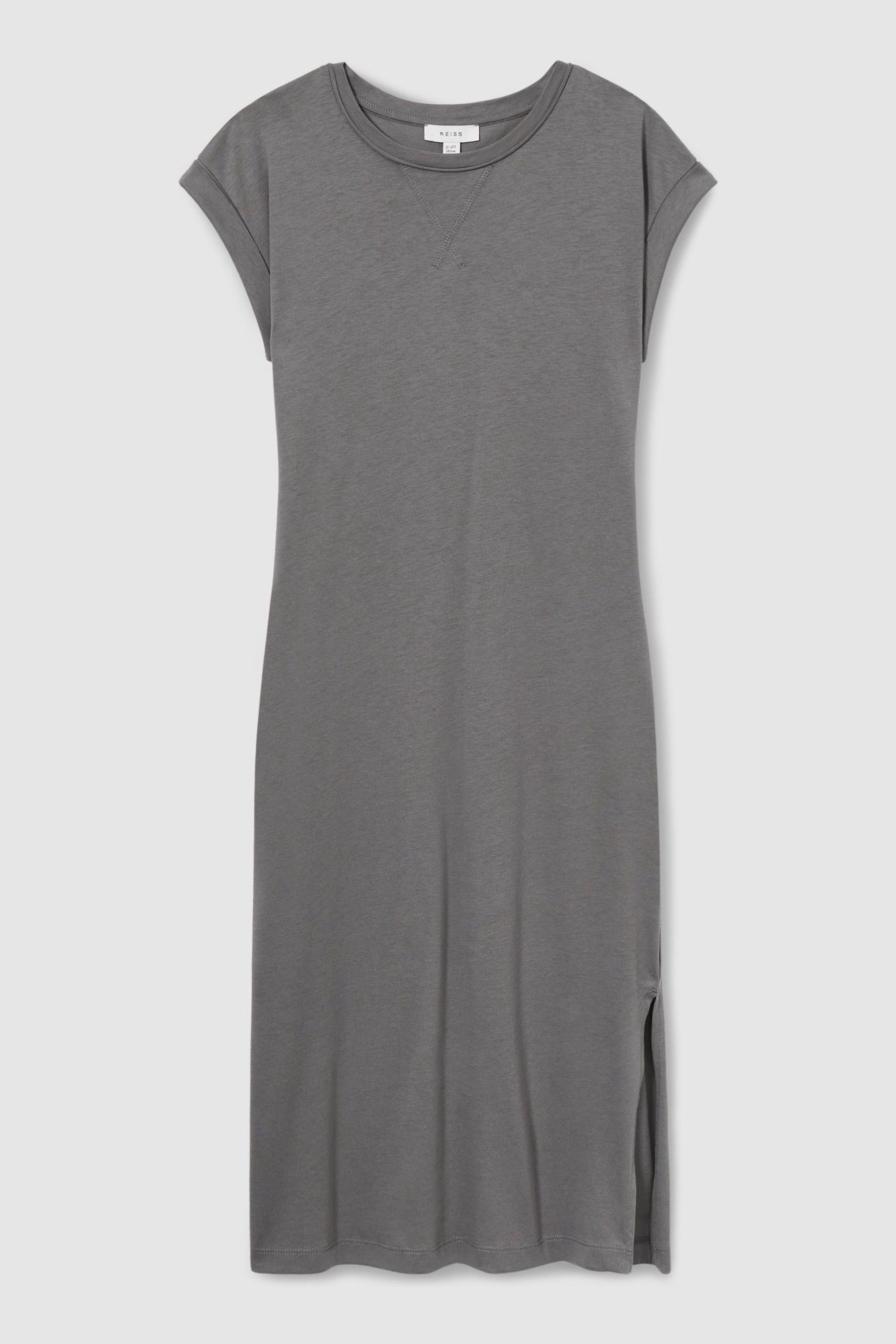 Reiss Grey 13-14 yrs Cotton-Jersey Cap-Sleeve Dress,