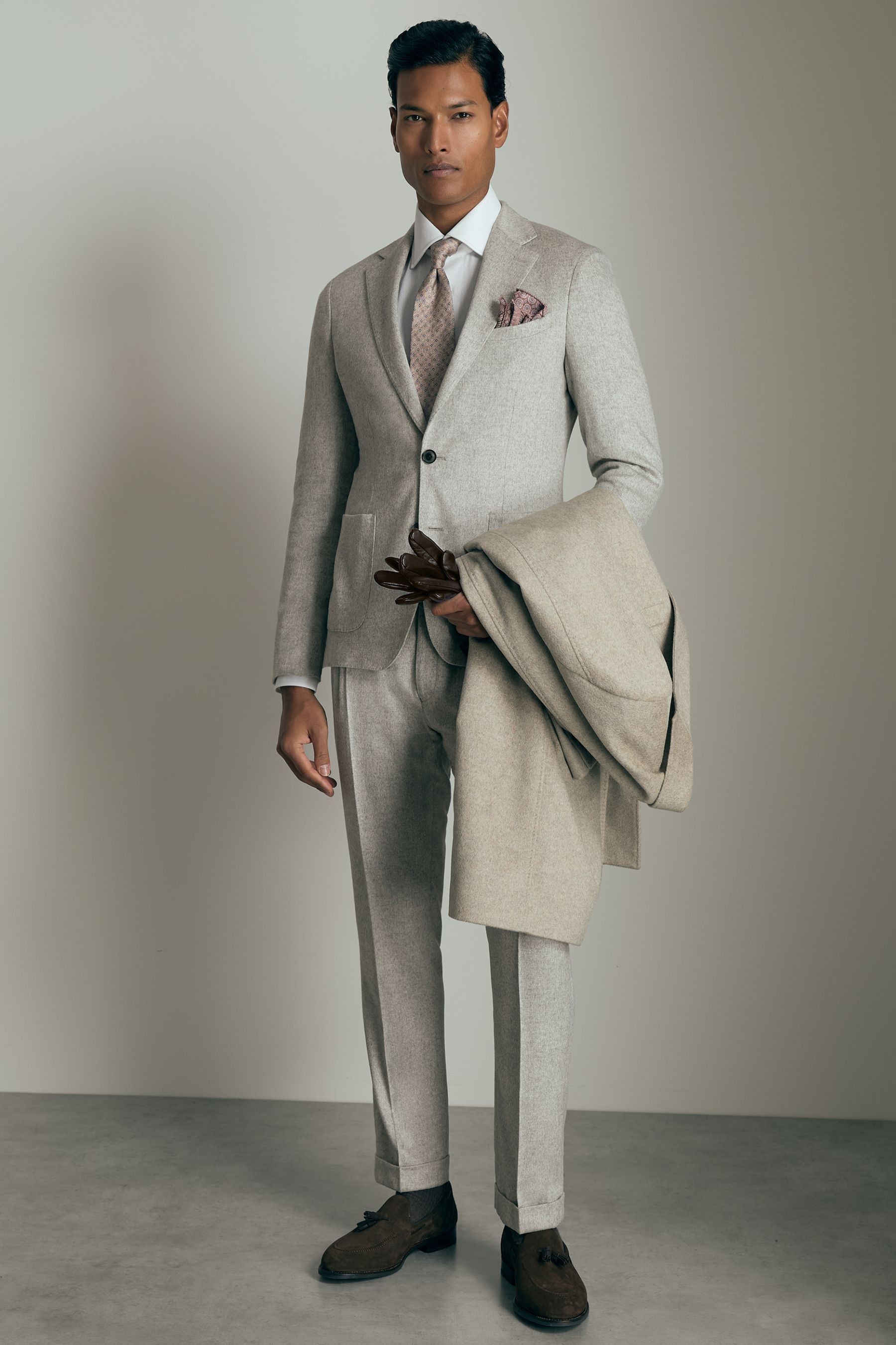 Reiss Grey Melange Atelier Single-breasted Suit Jacket In Grey Melange