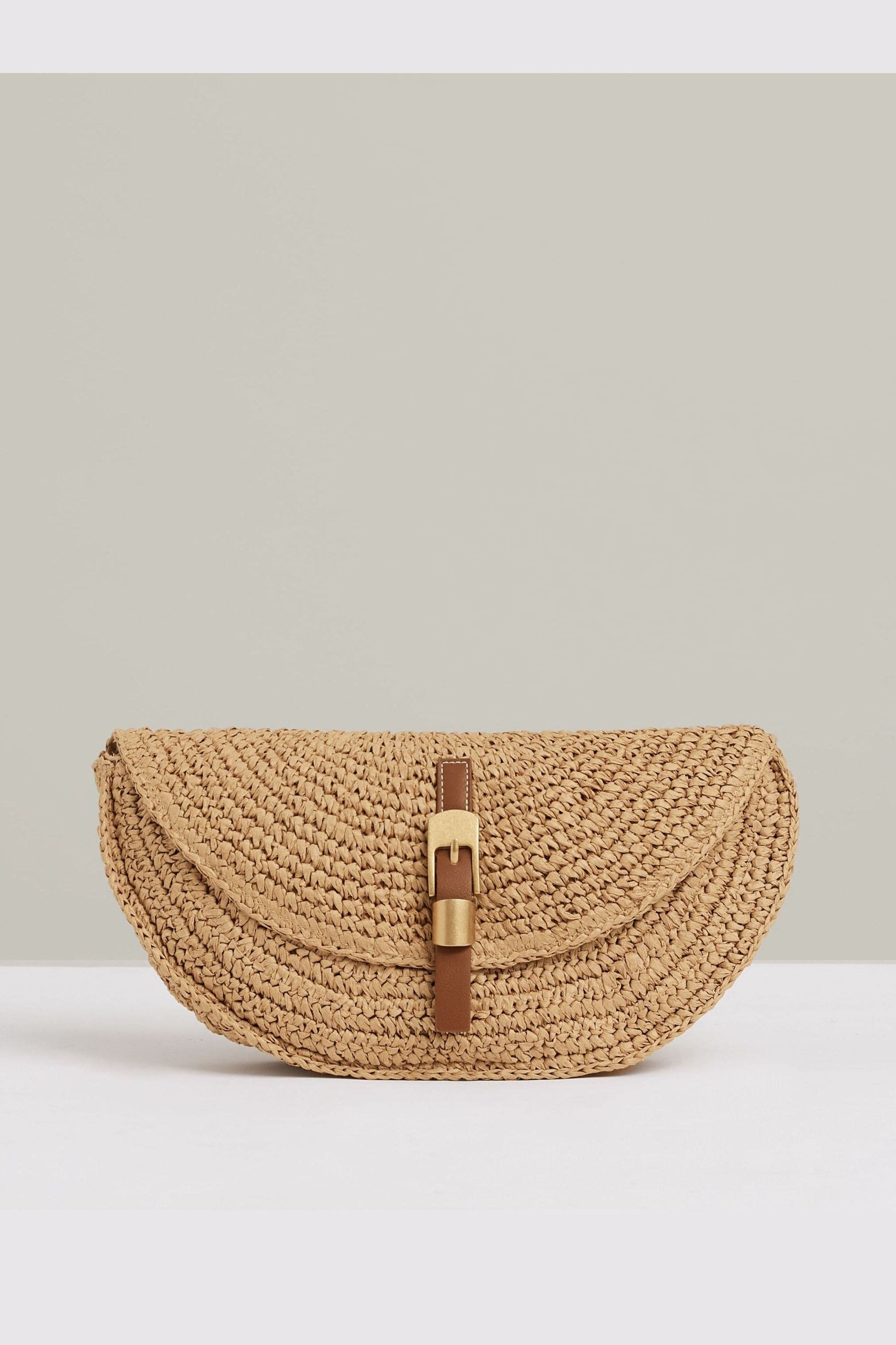 Reiss Natural Raffia Half-moon Clutch Bag,