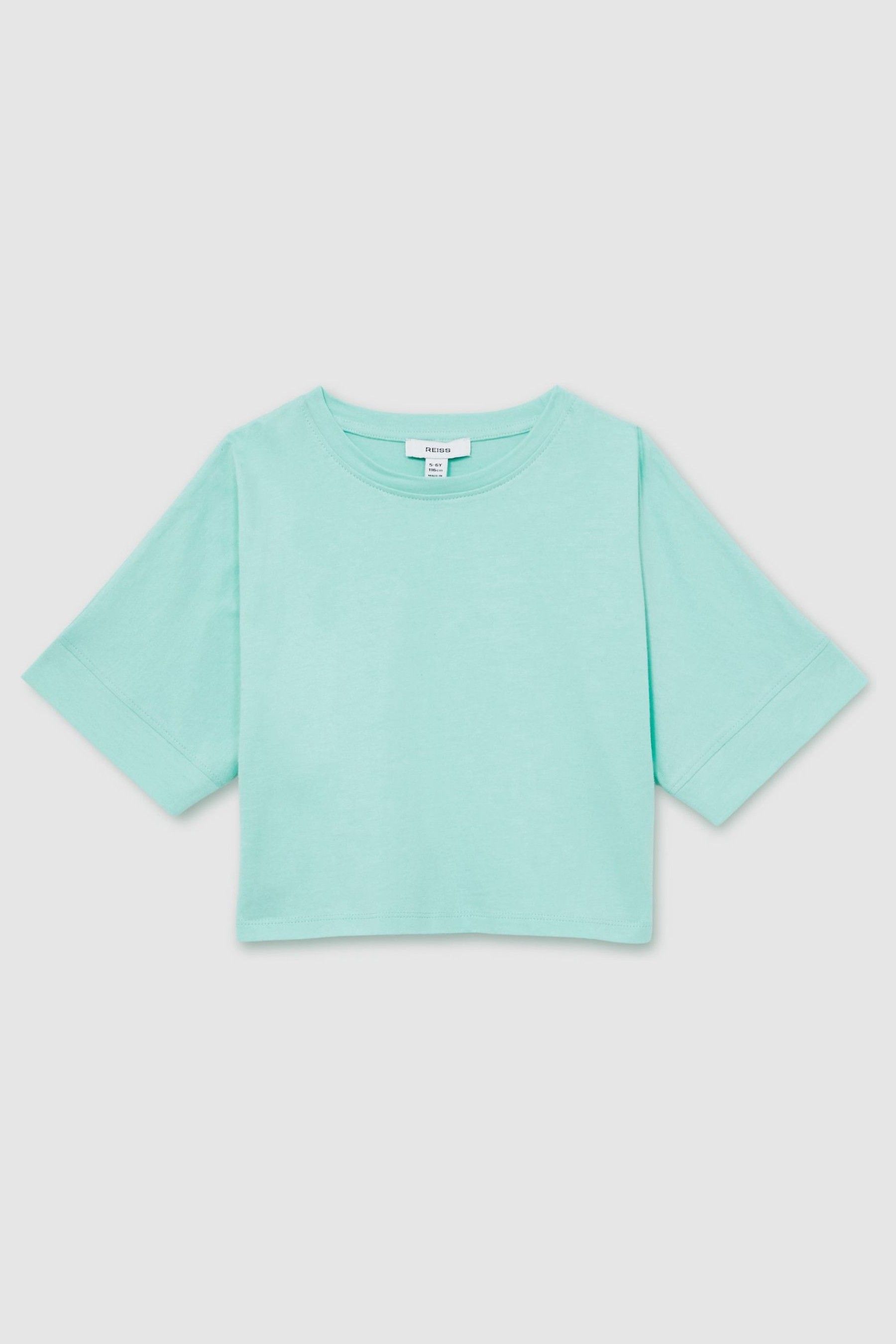 Reiss Aqua 13-14 Yrs Cotton Oversized Short-sleeve T-shirt In Aqua