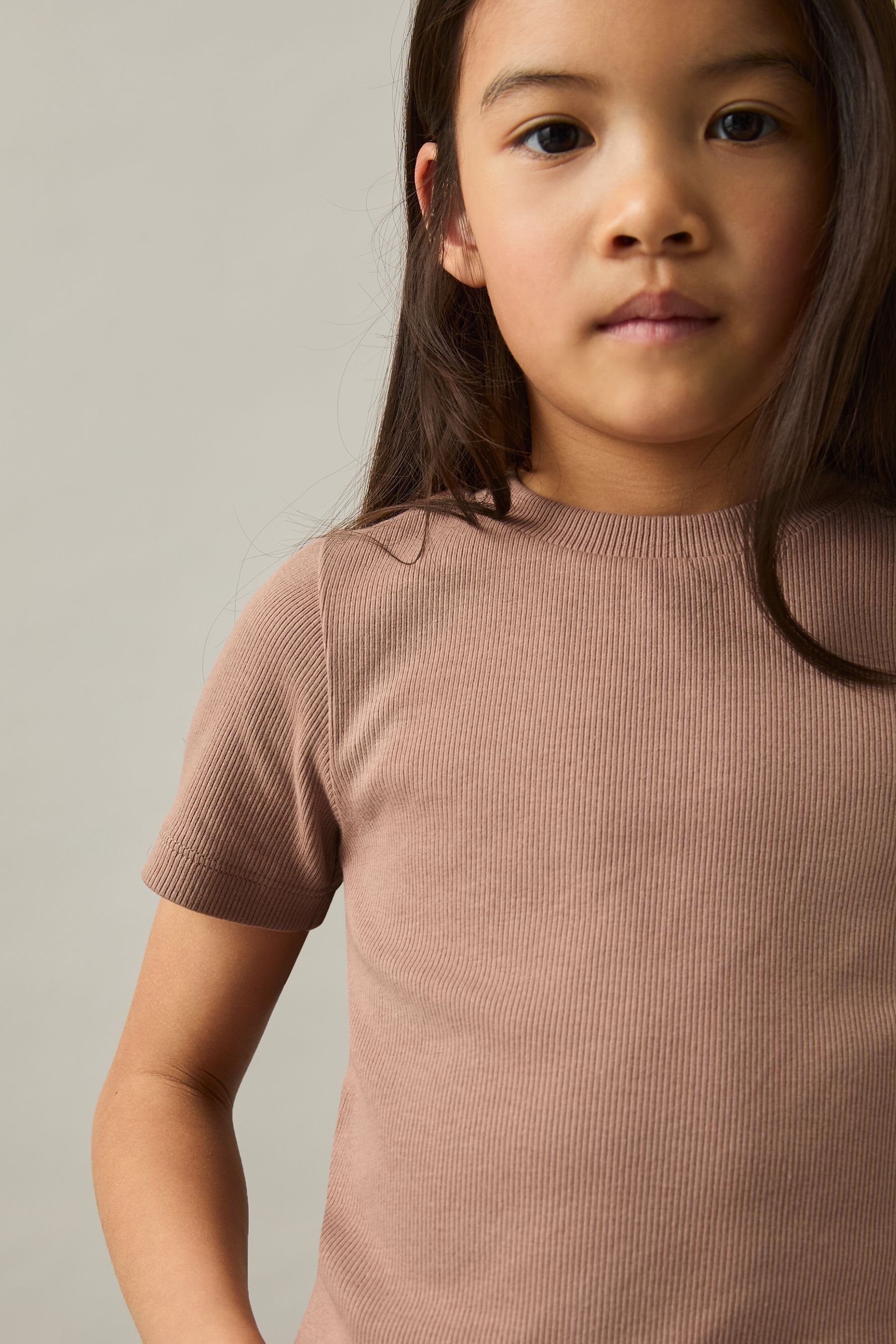 Reiss Kids' Berry 9-13 Yrs Cotton-jersey Ribbed Short-sleeve T-shirt